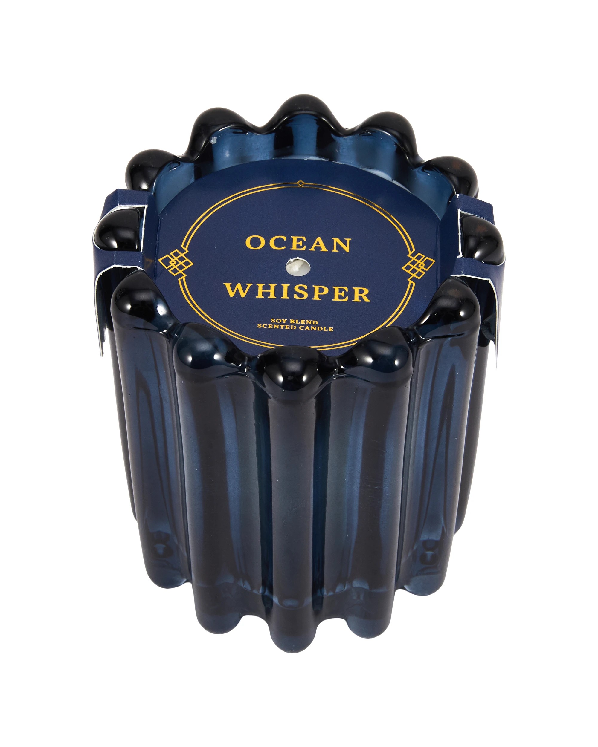 4 Ocean Whisper Ribbed Glass Candle, 4 of 5
