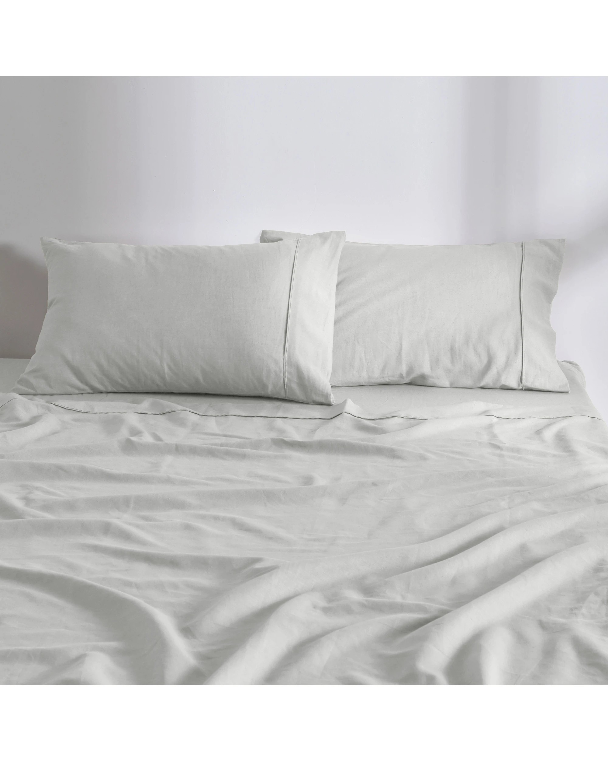 2 Dreamaker Linen Cotton Standard Pillowcase Twin Pack - Dove Grey, 2 of 5