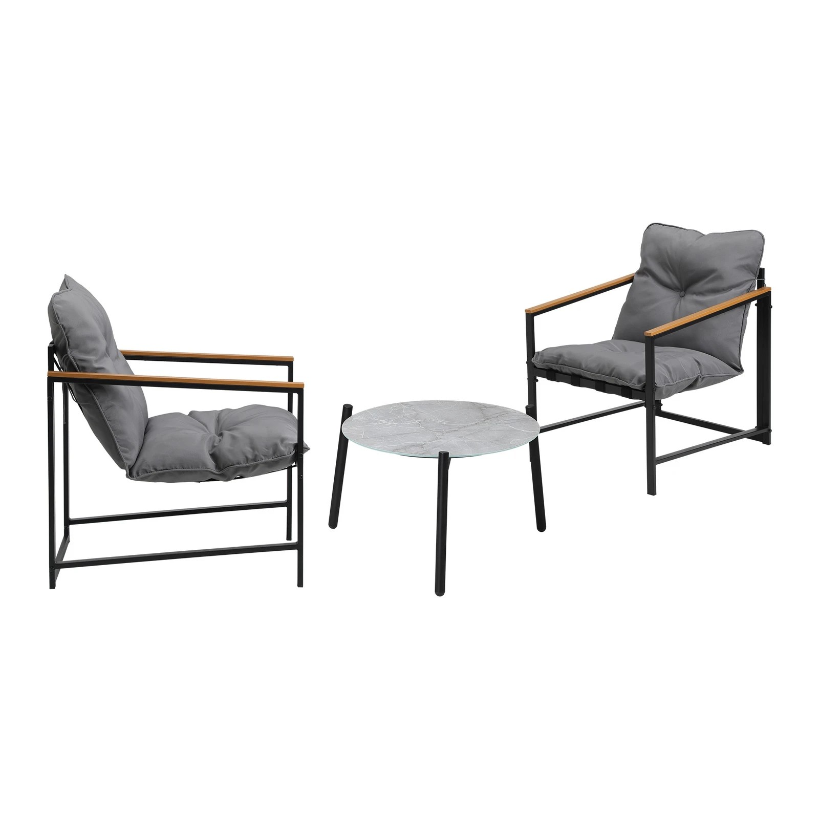 5 Livsip 3pc Outdoor Patio Furniture Set Bistro Set 50cm Round Marble Table
 - Multi, 5 of 10