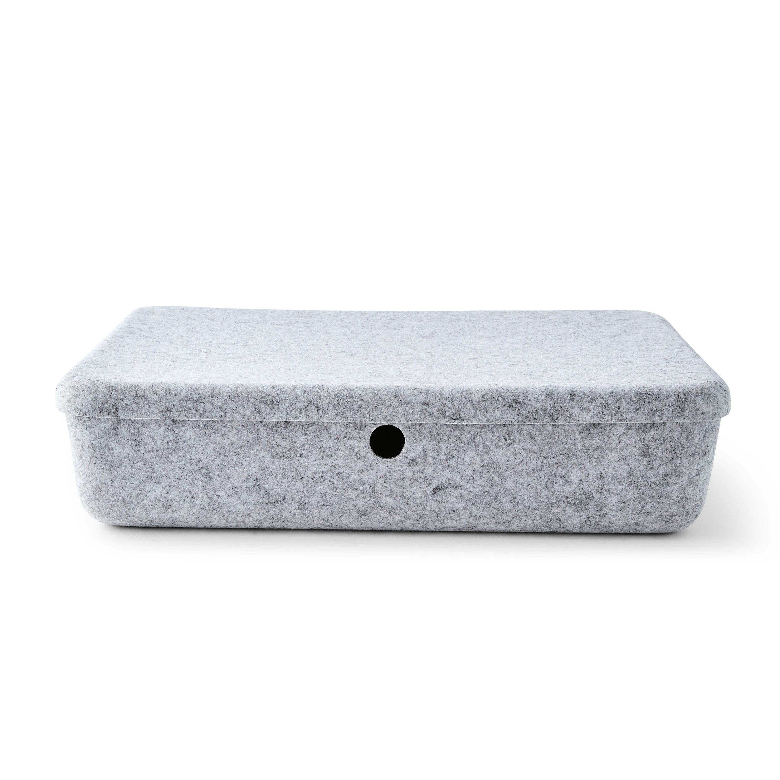 8 Felt Underbed Basket with Lid - Grey, 8 of 10
