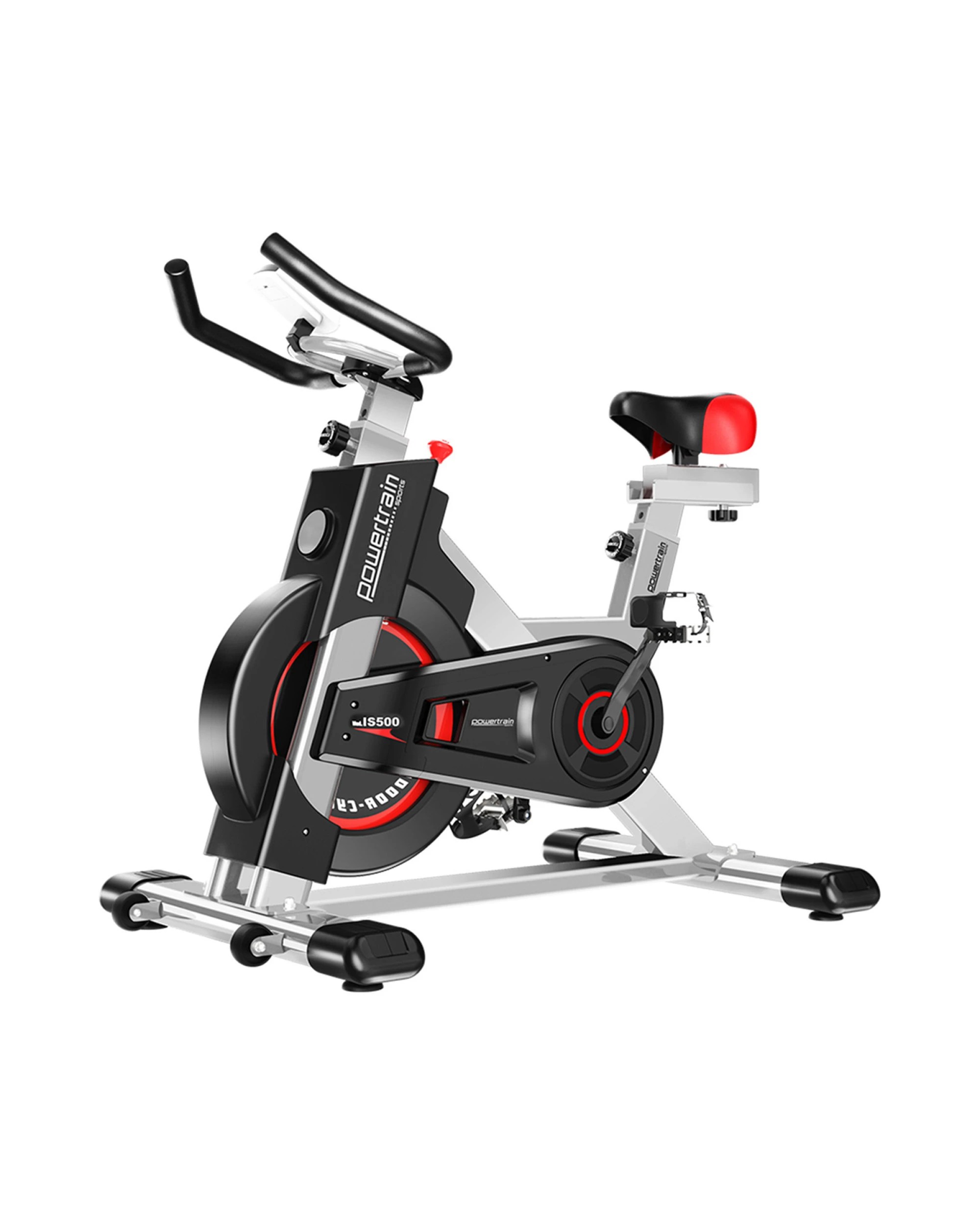 1 Powertrain IS-500 Heavy-Duty Exercise Spin Bike Electroplated Cardio - Silver, 1 of 10
