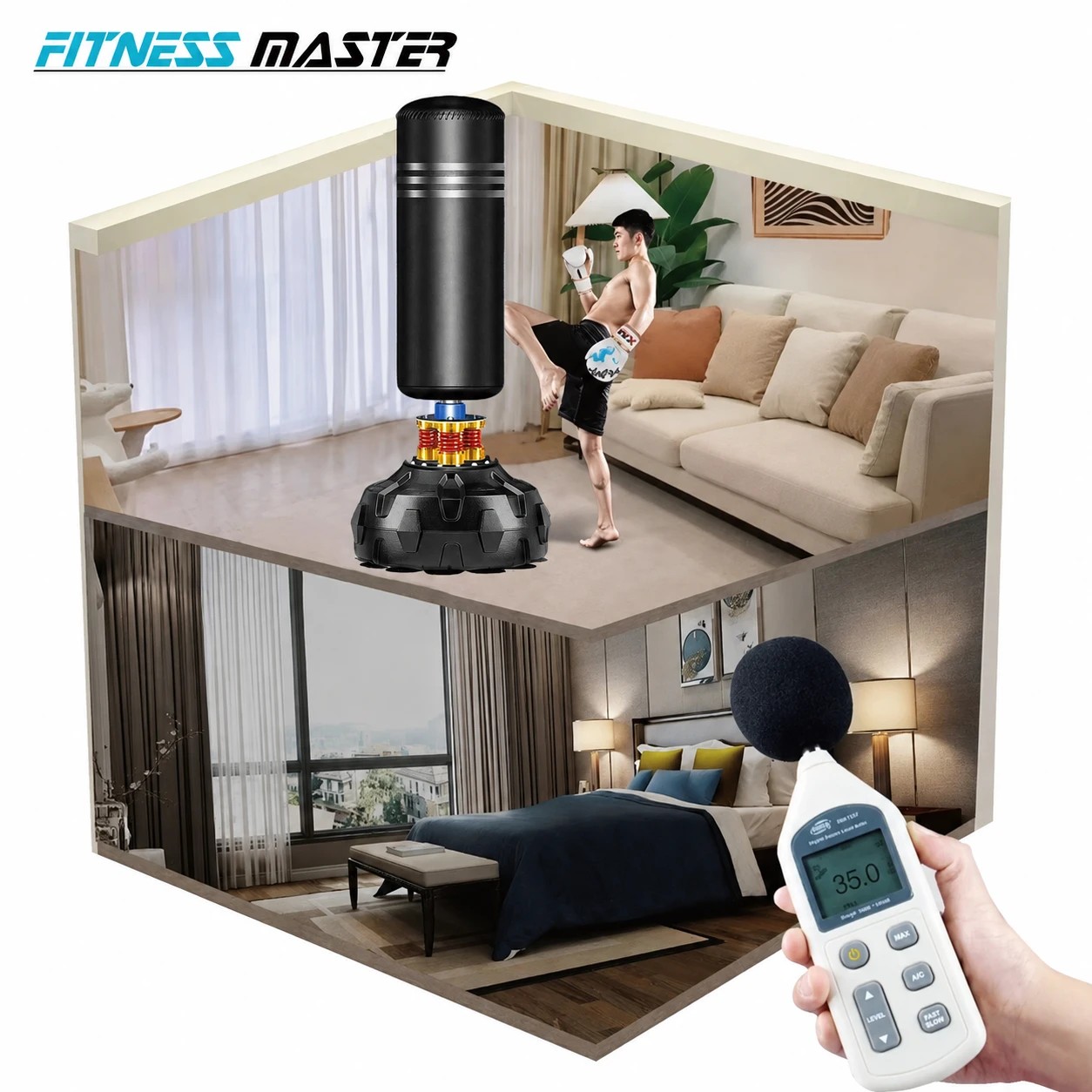 8 Fitness Master Freestanding Punching Bag 4spring Suction Cup Base Heavy Adults, 8 of 9