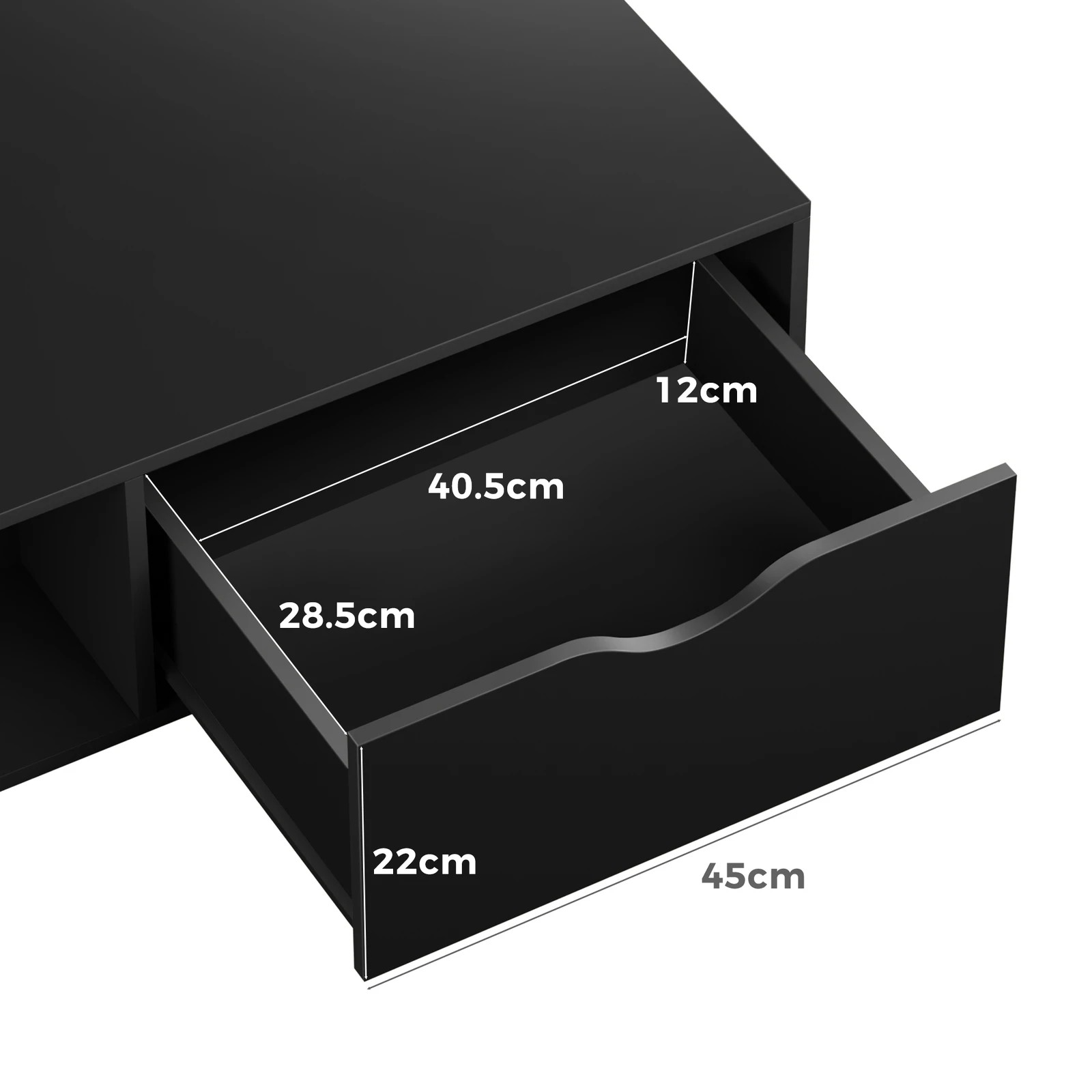 4 Alfordson Coffee Table Storage Tables 2 Drawers Shelf Modern Desk - Black, 4 of 10