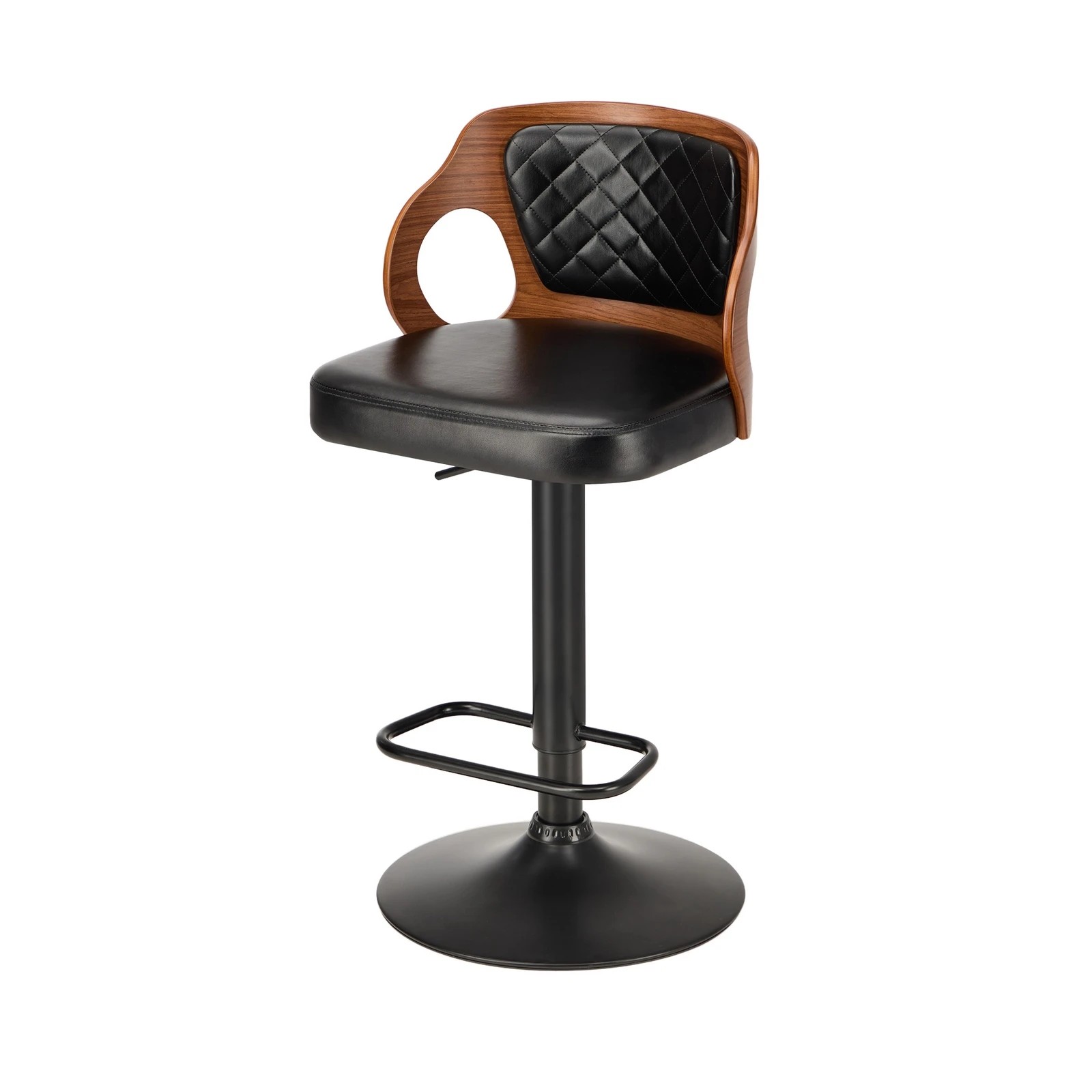 9 Oikiture 2x Bar Stools Gas Lift - Black, 9 of 9