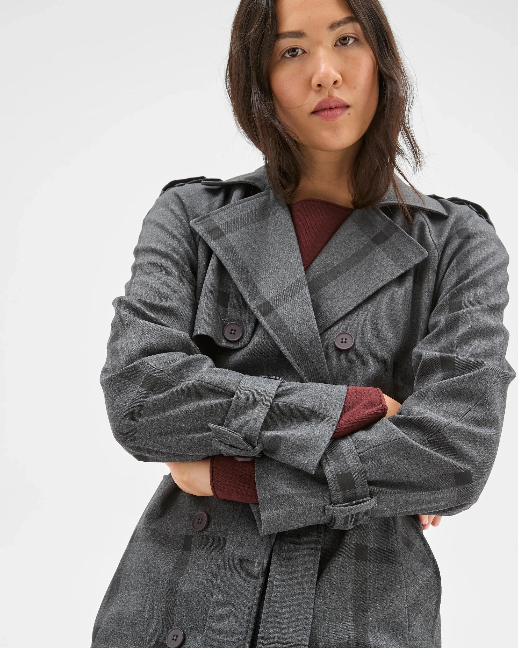 5 Preview Classic Check Trench Coat CHARCOAL CHECK, 5 of 7