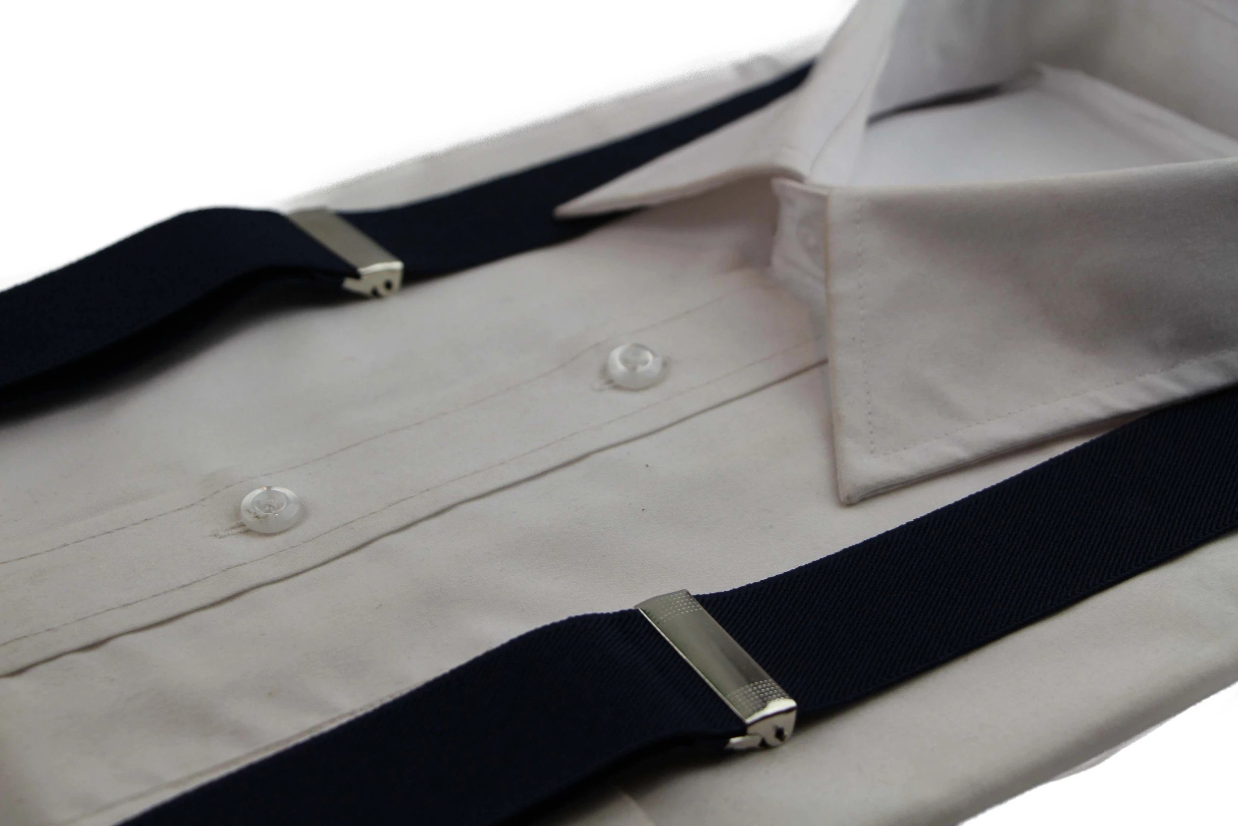 5 Zasel Mens Wide Heavy Duty Adjustable 100cm Navy Suspenders - Blue, 5 of 5