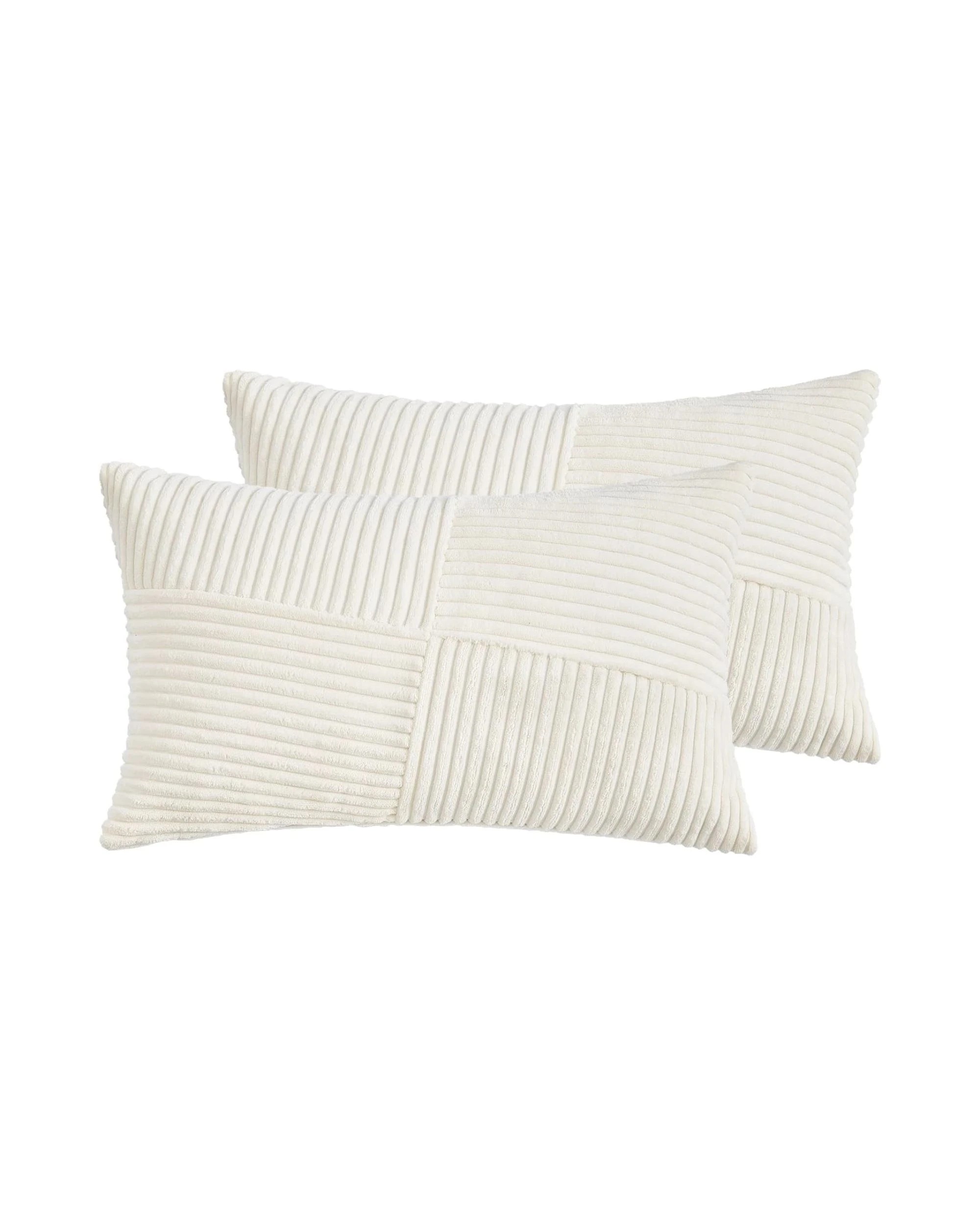 2 Gioia Casa 2-Pack Corduroy Windmill Inspired Cushion Covers 30x50cm - Snow, 2 of 2