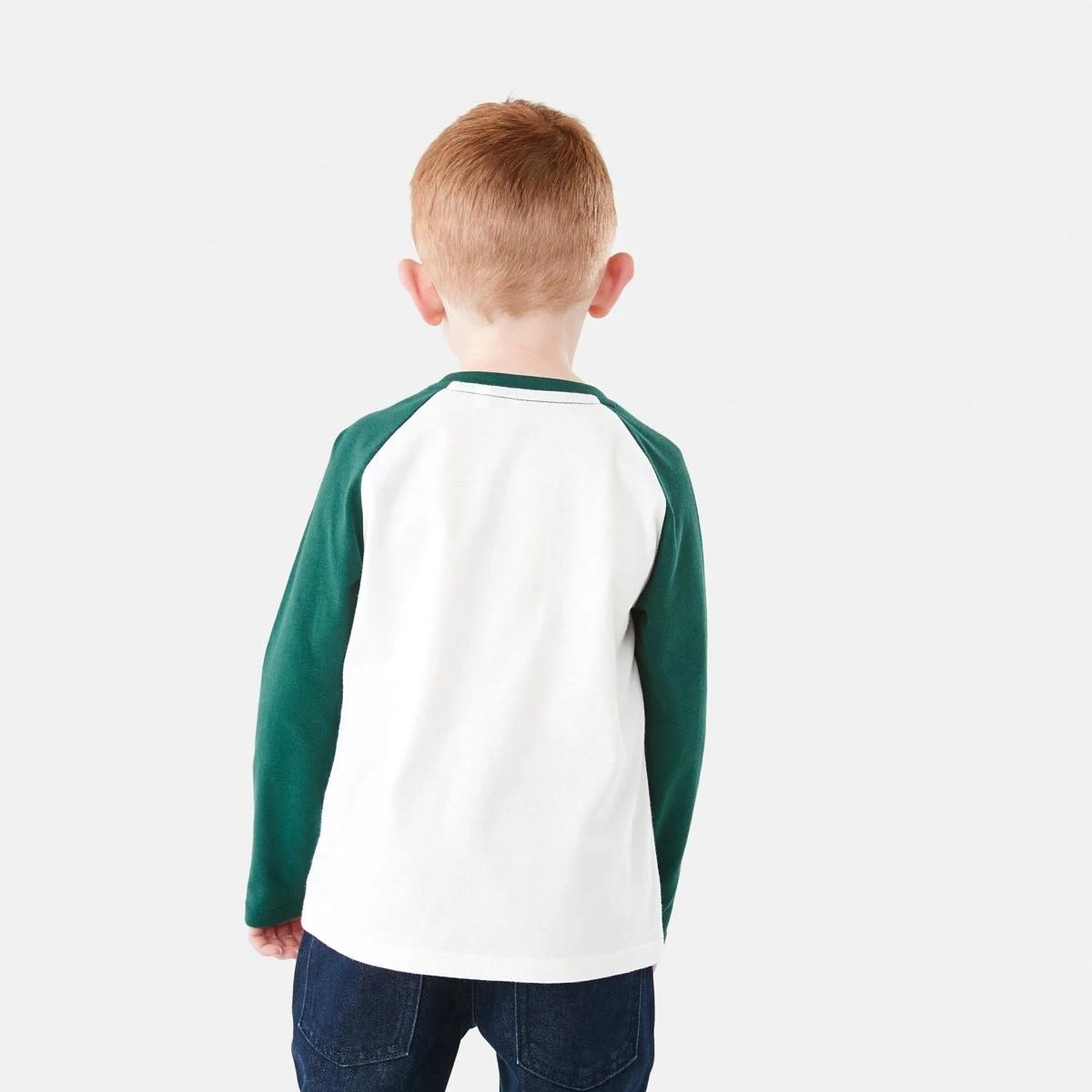 2 Printed Raglan Long Sleeve T-shirt Wht Genius, 2 of 9