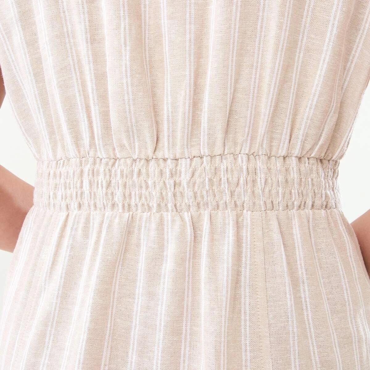 9 Short Sleeve Button Down Tea Midi Dress Gia Stripe, 9 of 9