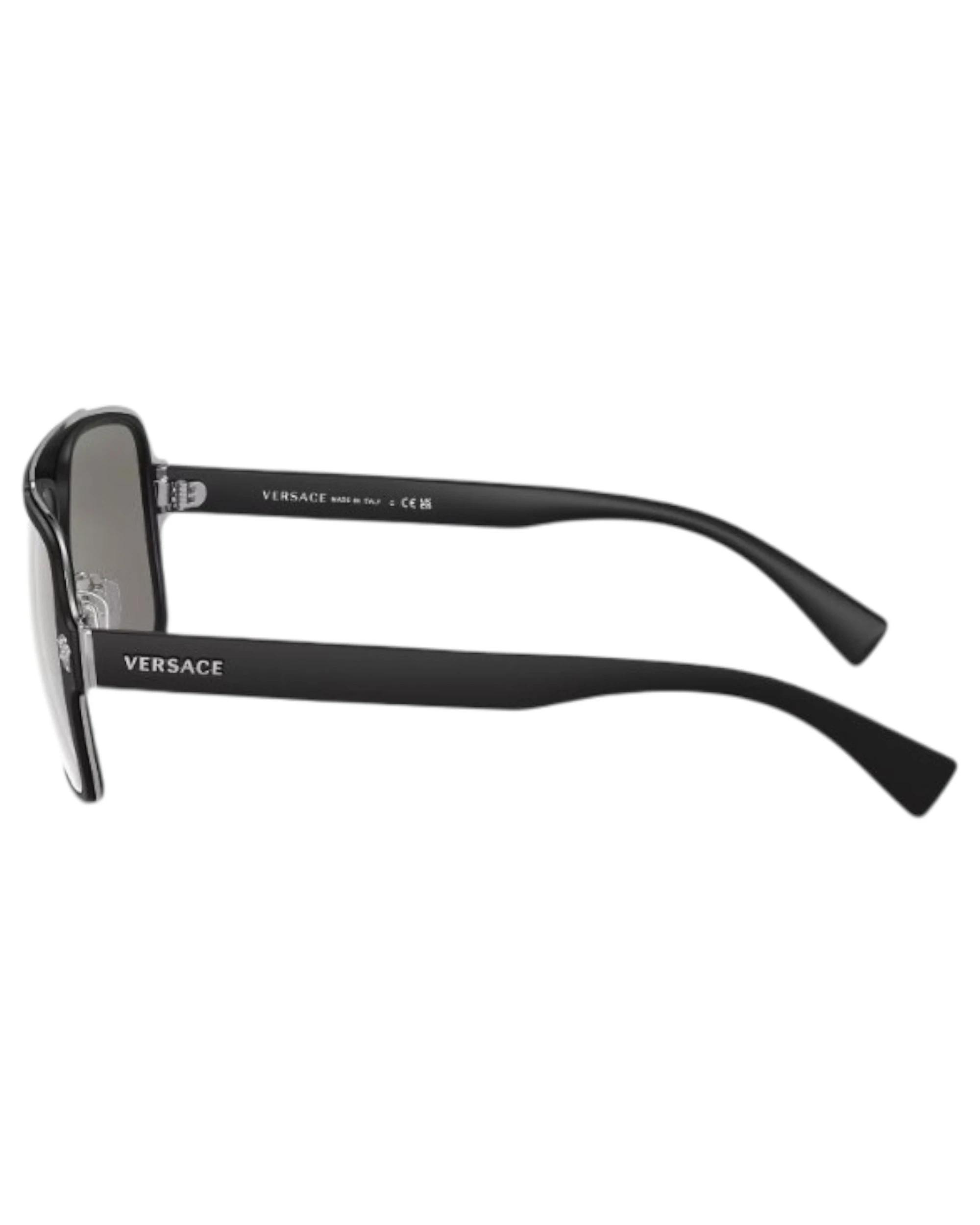 3 Versace Mens Sunglasses Ve2199 Mirror Silver Sunnies MATT BLACK/LIGHT GREY, 3 of 5