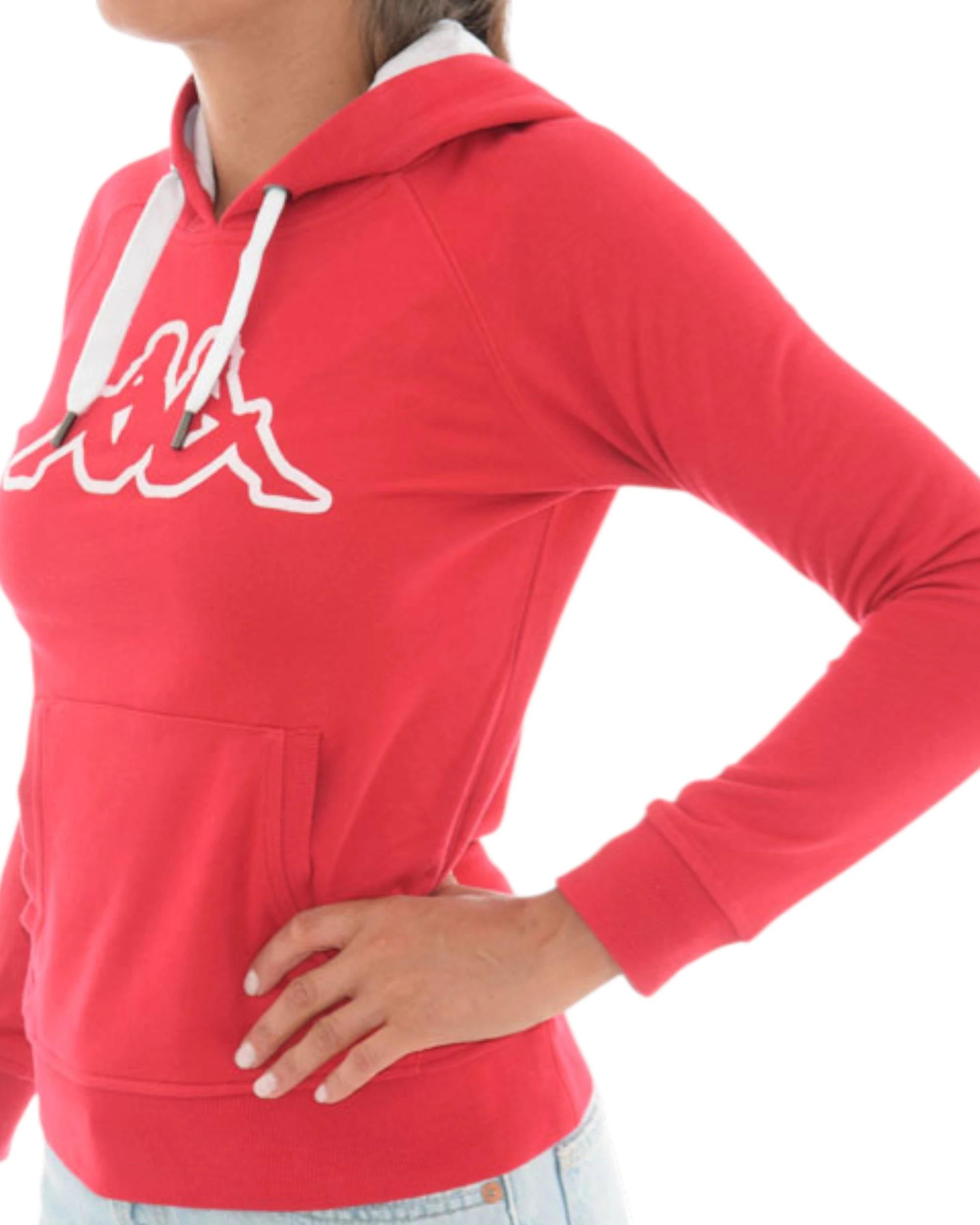 3 Kappa Womens Logo Zeleril Slim Red/White Hoodie Performance Jumper RED/WHITE, 3 of 4