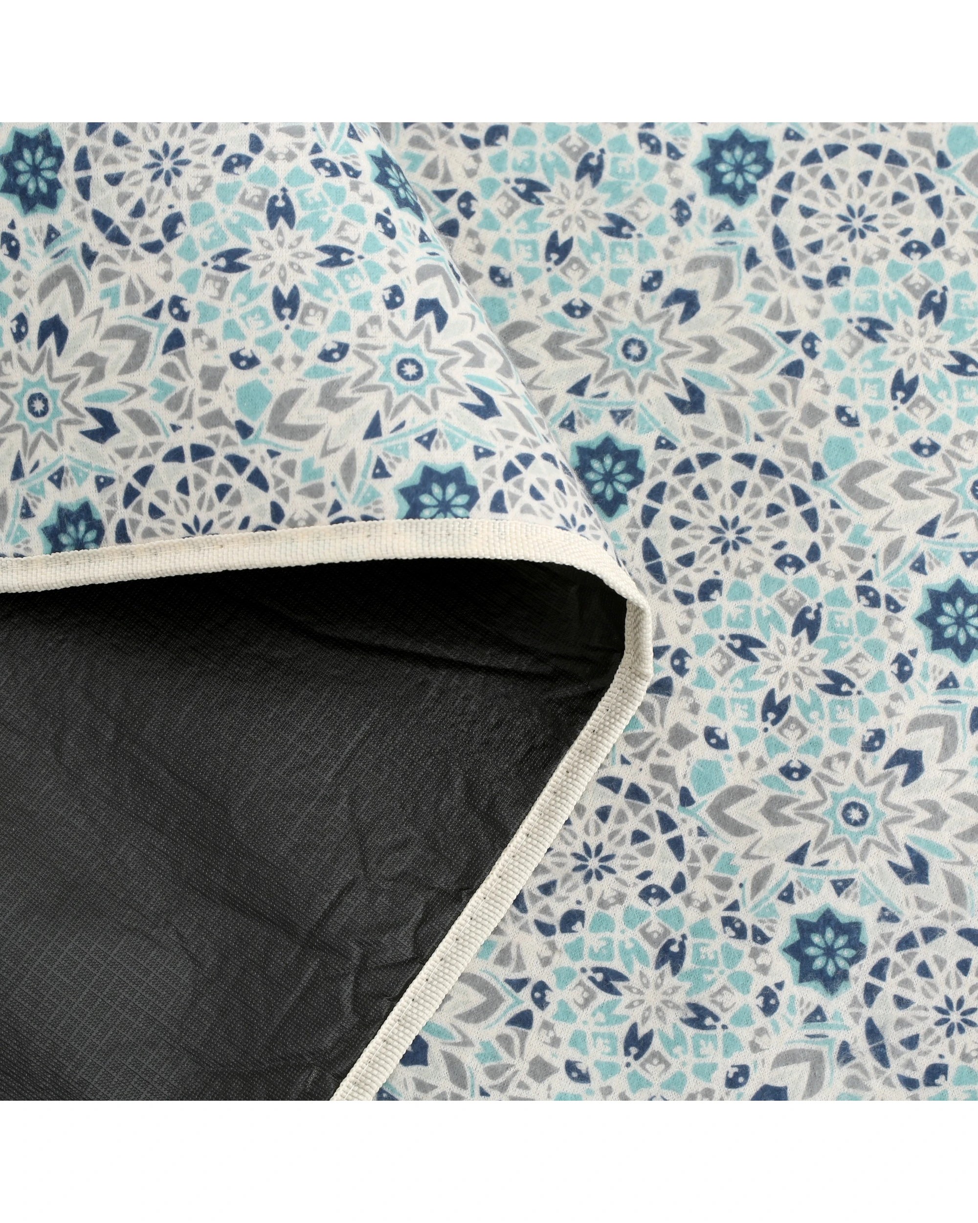 3 Sherwood Cotton Top Picnic Rug 200x150cm - Blue Mosaic, 3 of 6