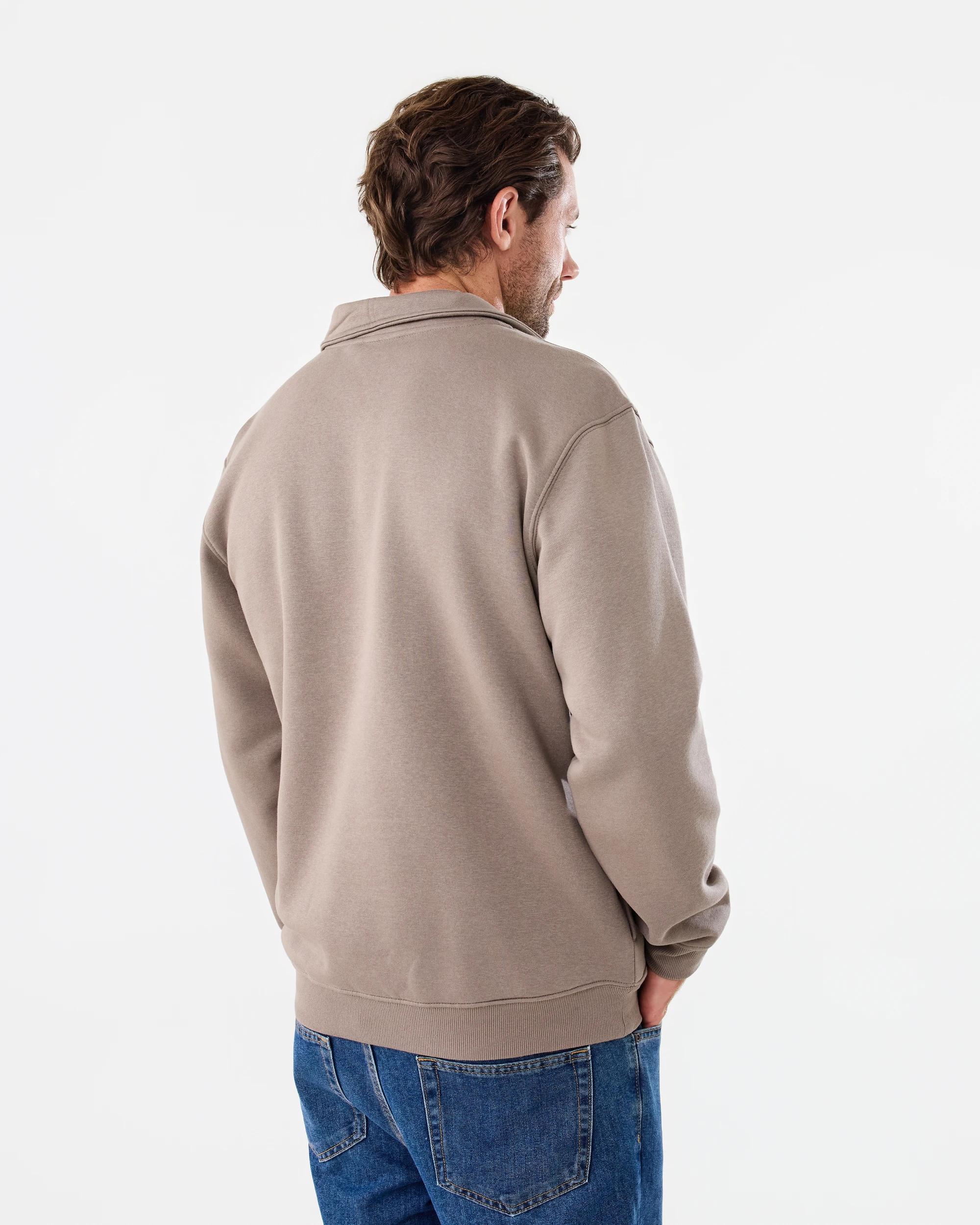 3 Quarter Zip Sweatshirt Brn Drift, 3 of 6