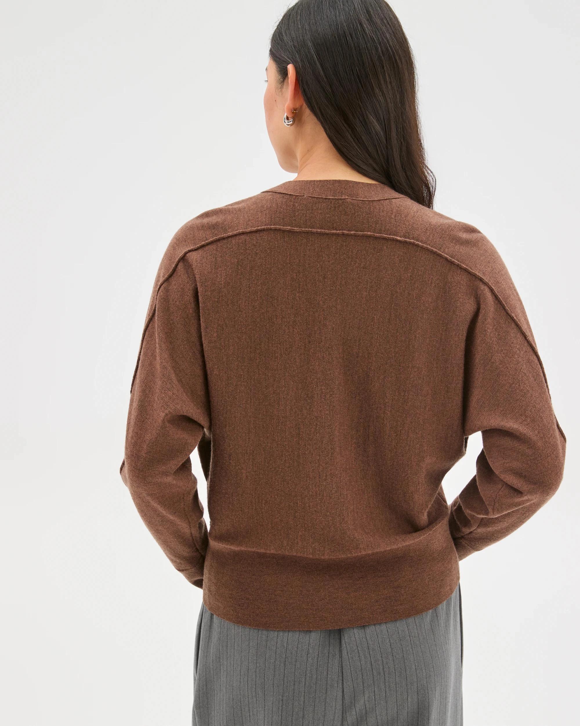 7 Target Woman Australian Lambswool Cardigan DARK TAUPE, 7 of 7