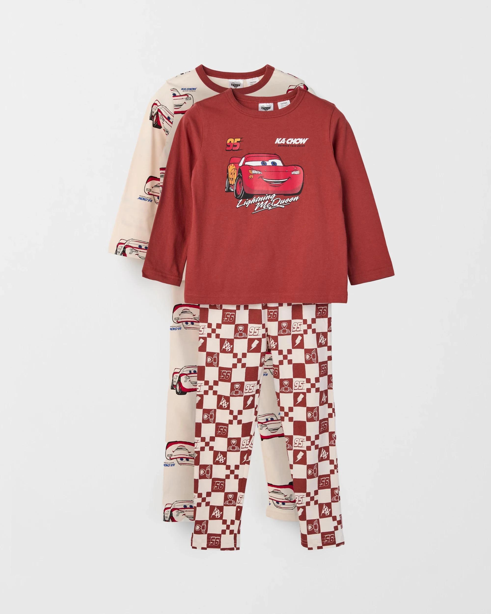 1 Disney Cars Australian Cotton 2 Pack Younger Boys Pyjama Set CARS, 1 of 6