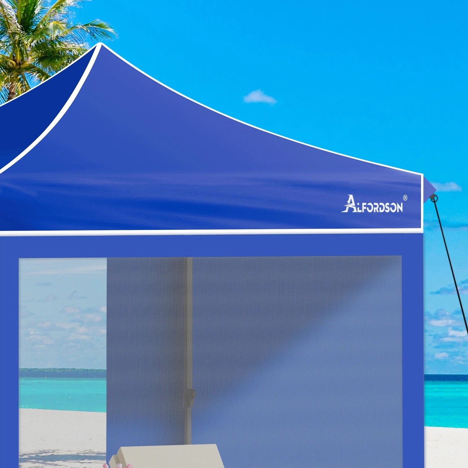 6 Alfordson Pop Up Marquee Side Wall Portable 3x3m Gazebo - Blue, 6 of 10