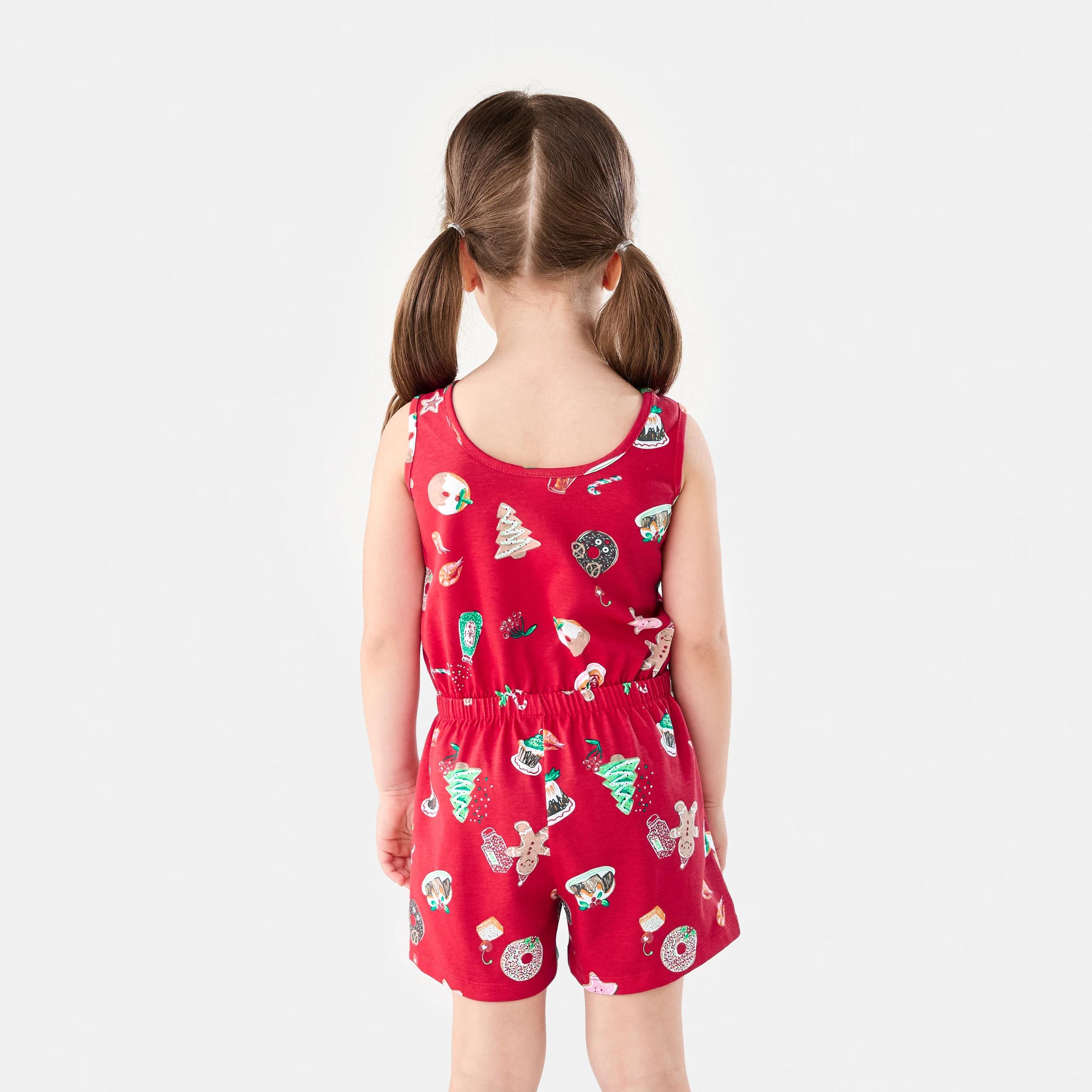 3 Christmas Print Family Matching Playsuit Red Food, 3 of 9