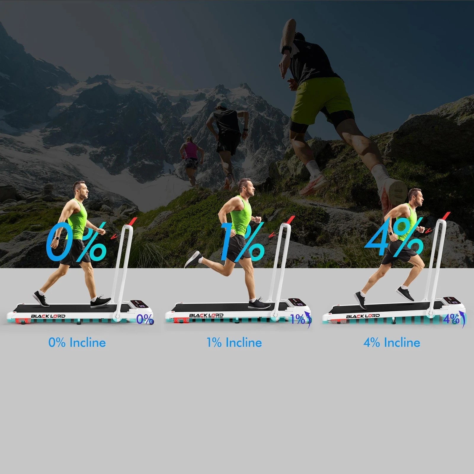 6 Black Lord Treadmill Walking Pad Folding Incline Shock Absorbers 390mm - White, 6 of 10