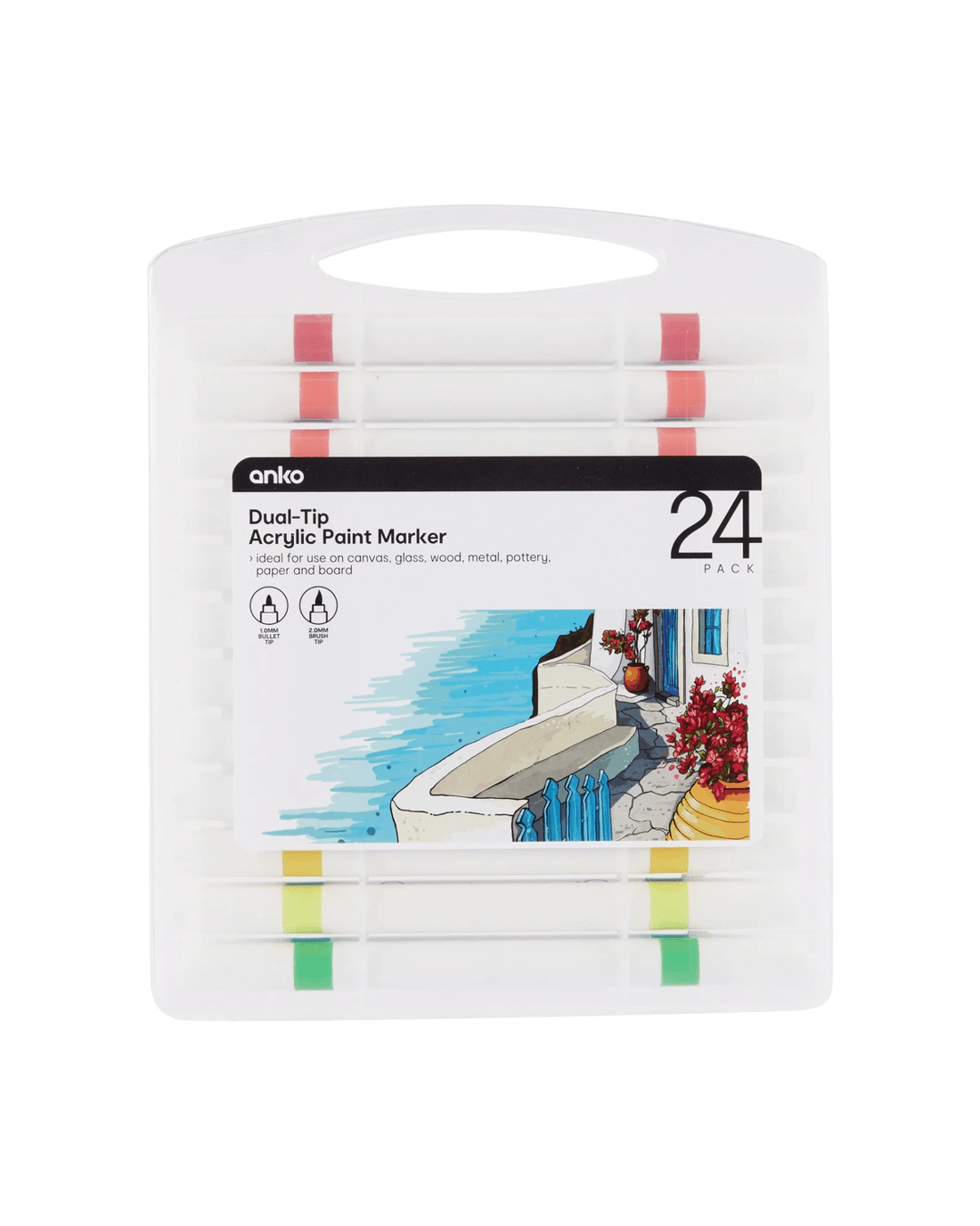 1 24 Pack Dual-Tip Acrylic Paint Markers, 1 of 5