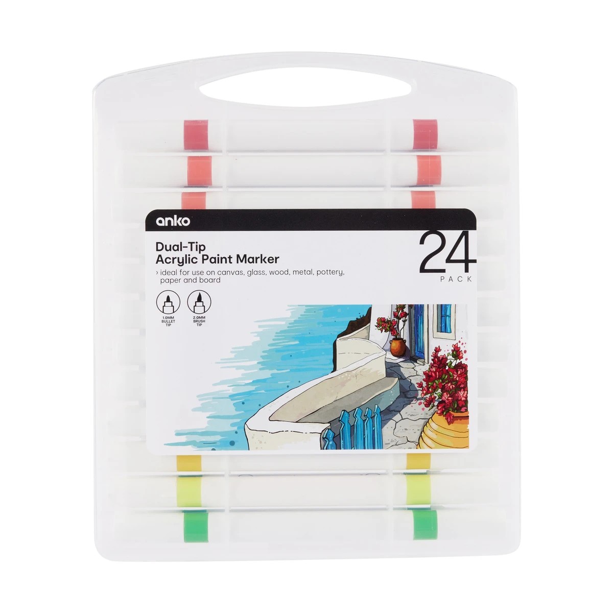 1 24 Pack Dual-Tip Acrylic Paint Markers, 1 of 5