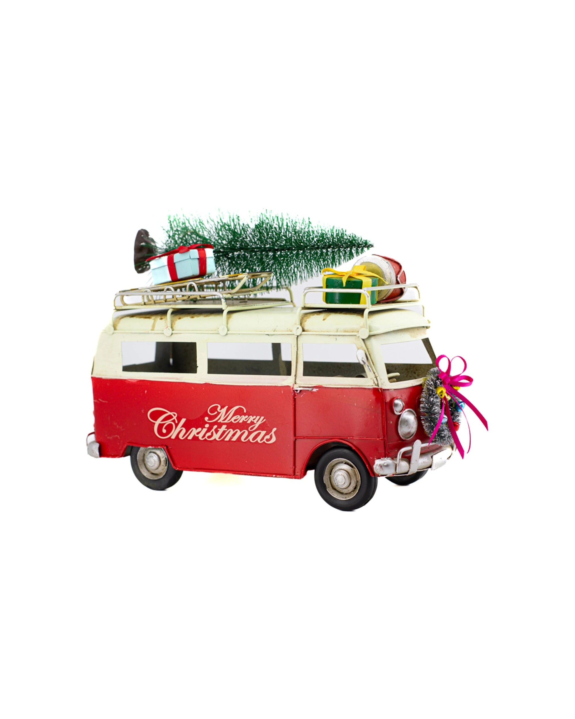 6 Boyle Metal Collectable Christmas Van With Tree Ornament - Multi, 6 of 7