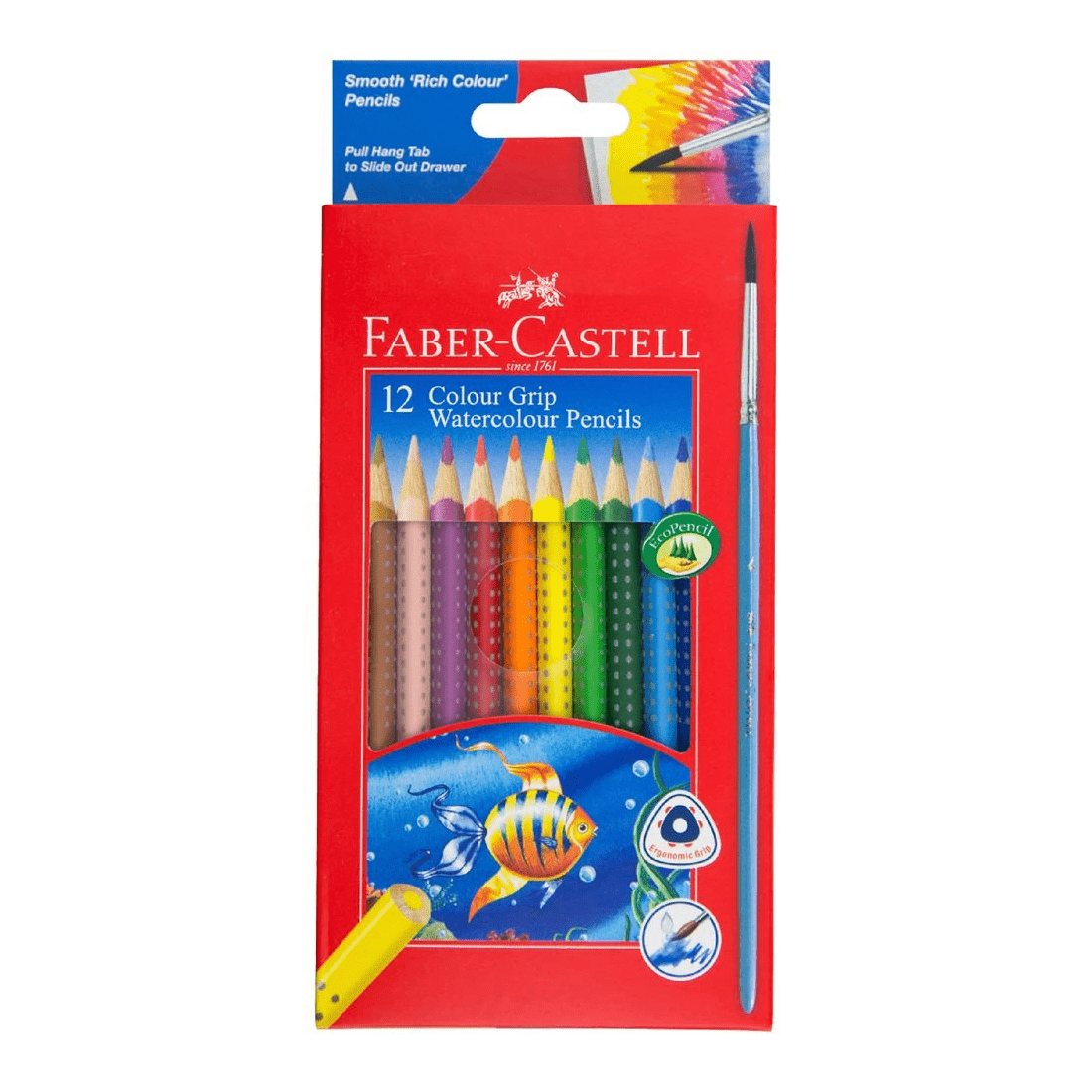 1 Faber-Castell Grip Watercolour Triangular Pencils 12 Pack, 1 of 3