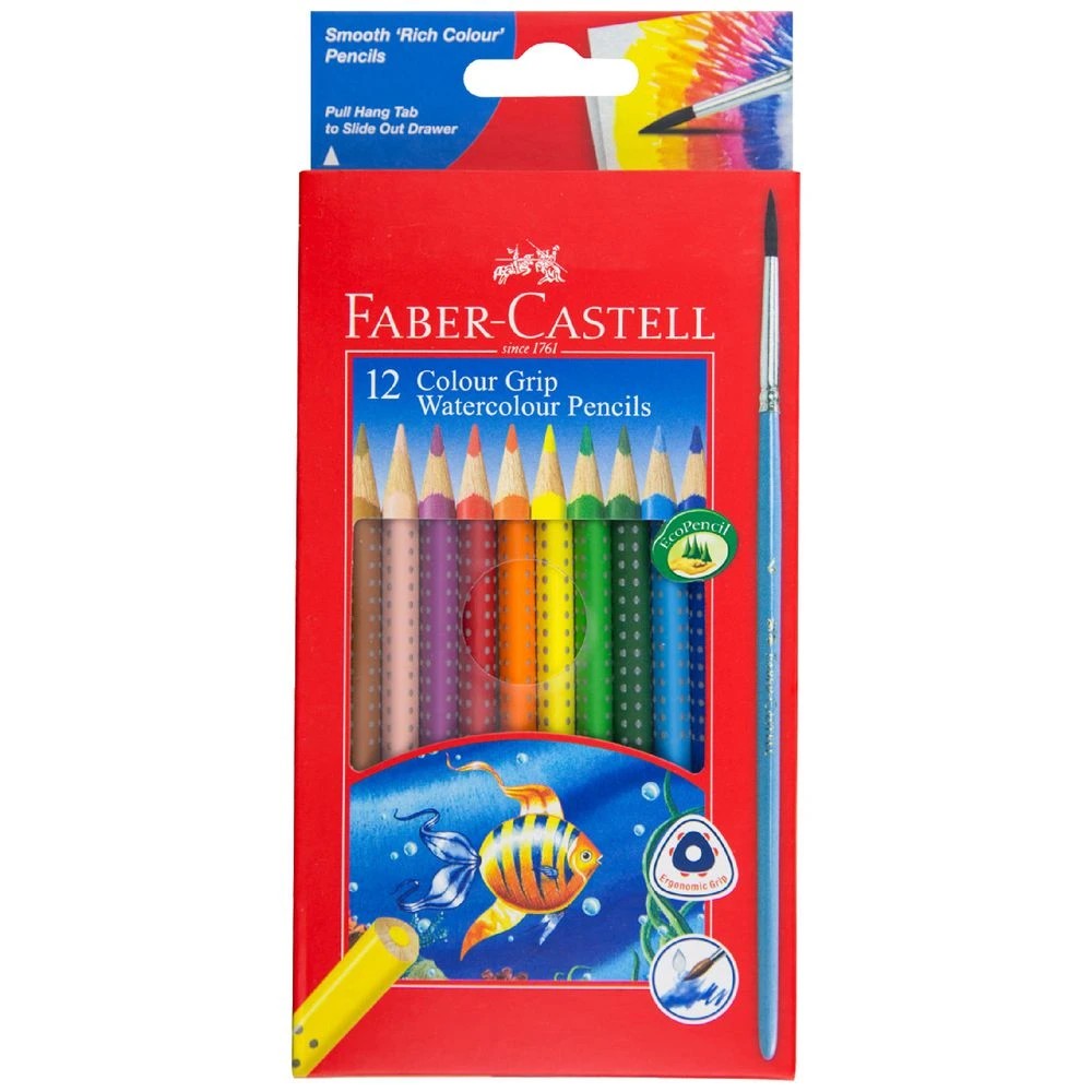 1 Faber-Castell Grip Watercolour Triangular Pencils 12 Pack, 1 of 3