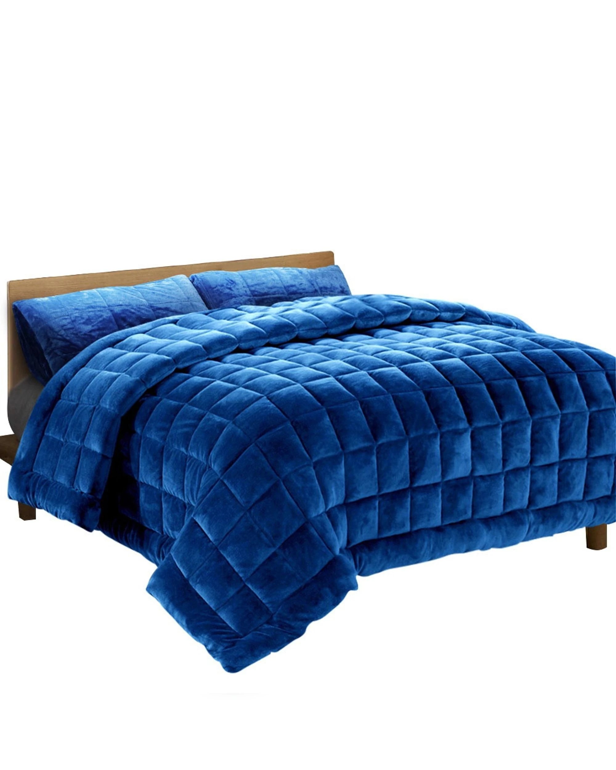 1 Giselle Bedding Faux Mink Quilt Blue - King Bed - Blue, 1 of 8