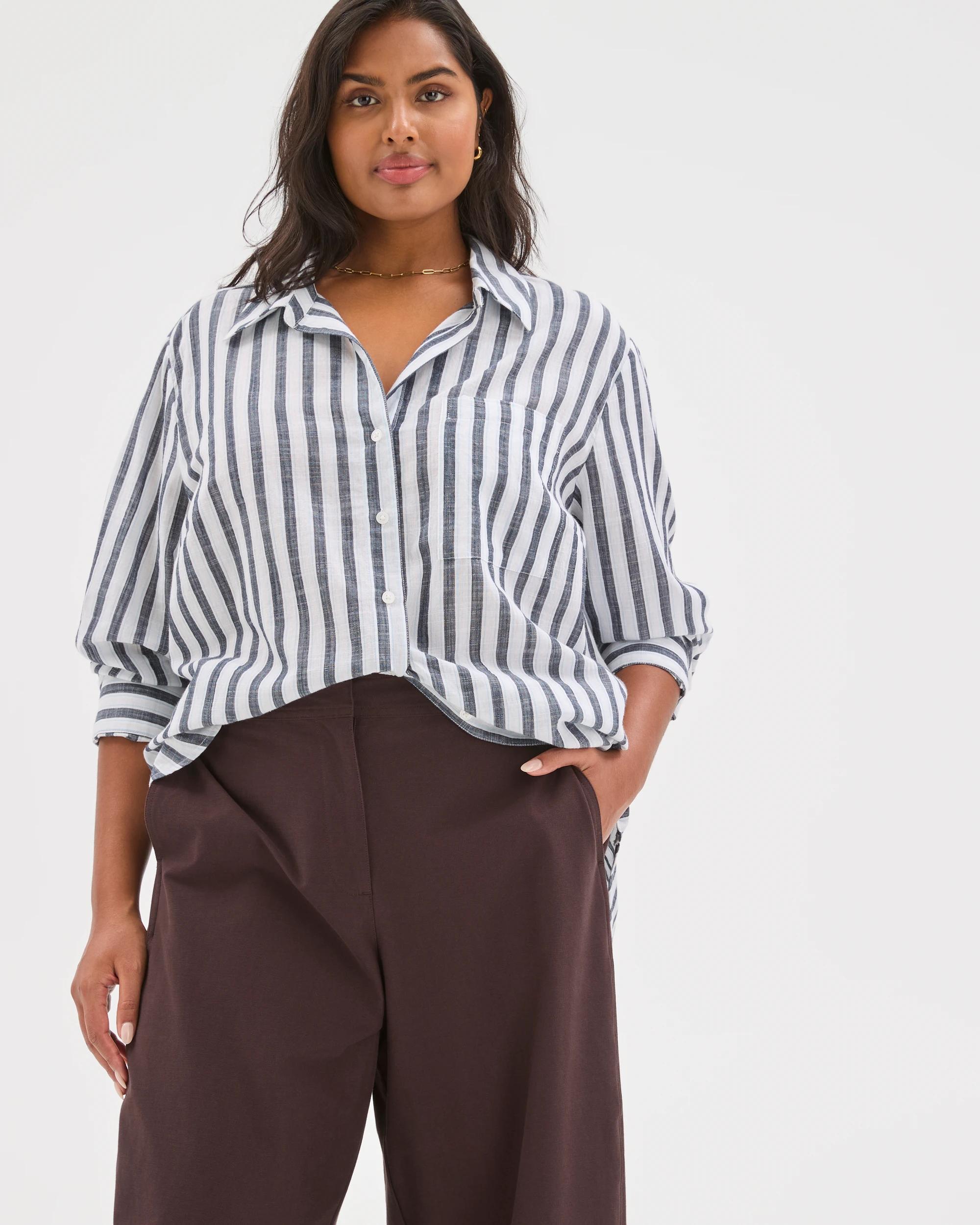 5 Target Curve Plus Size Forward Seam Barrel Leg Pants CHOCOLATE PLUM, 5 of 7