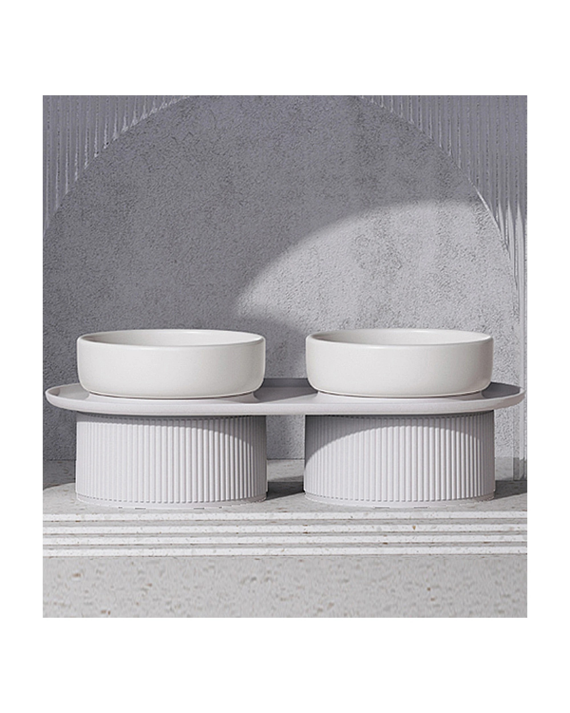 2 TODO Ceramic Pet Food Bowl Pet Feeder Water Bowl Elevated Dog Cat Food Bowl - White, 2 of 2