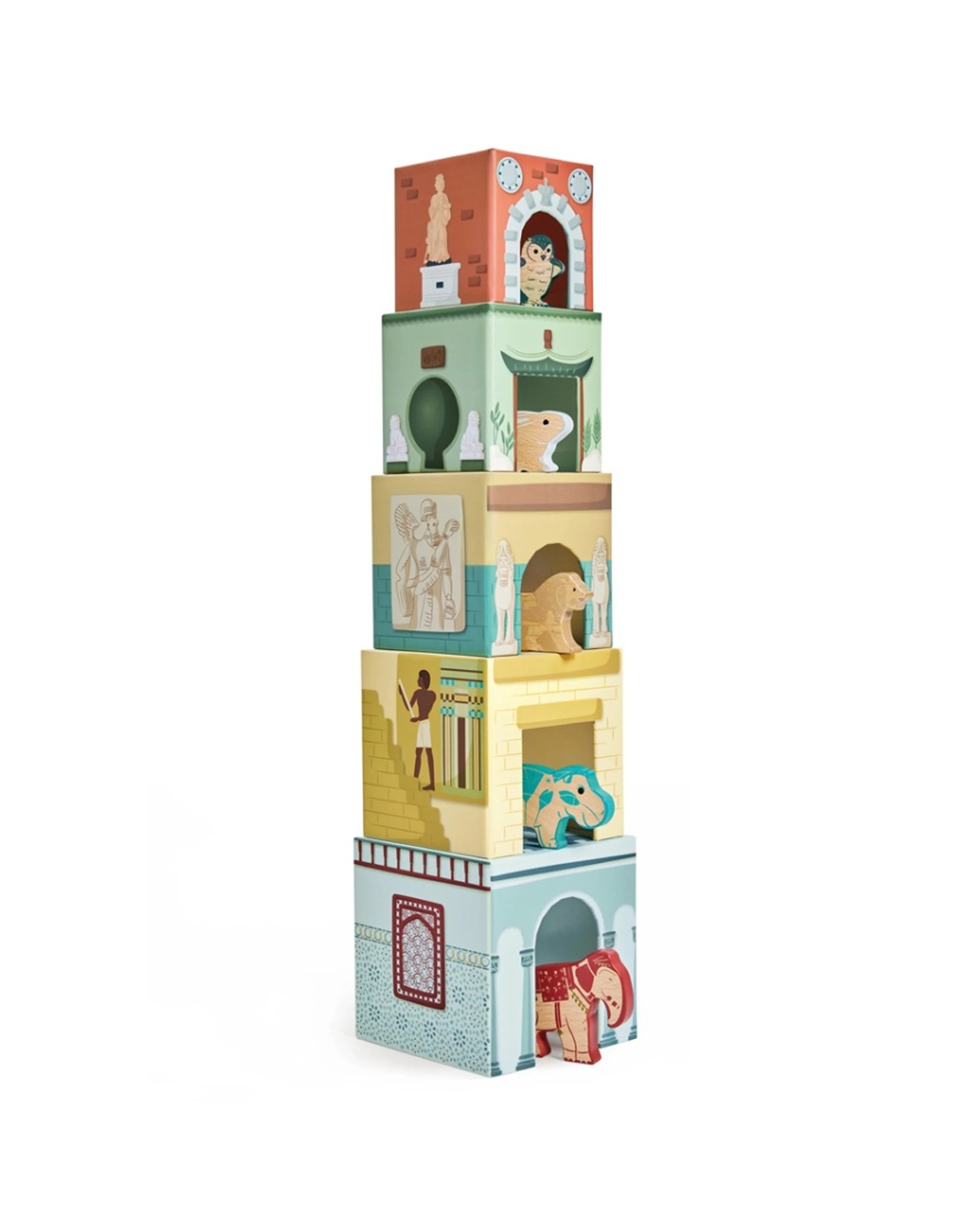 1 Hape Museum Nesting Blocks 10pc With Animal Friends Activity Toy - Multi, 1 of 4