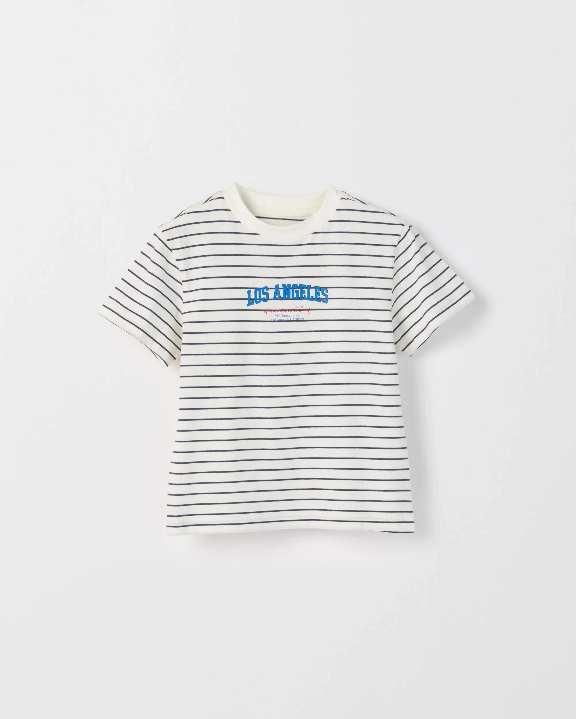 1 Target Kids Australian Cotton Short Sleeve T-Shirt CLOUD DANCER/NAVY, 1 of 2