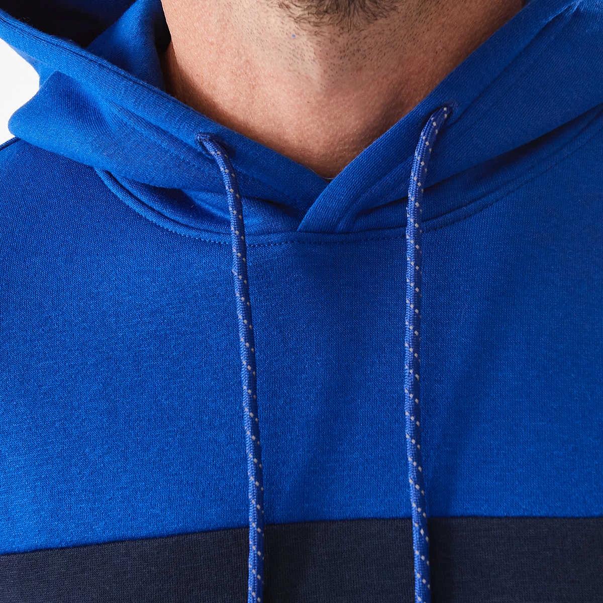 5 Active Mens Colour Block Fleece Hoodie Blue Navy, 5 of 7