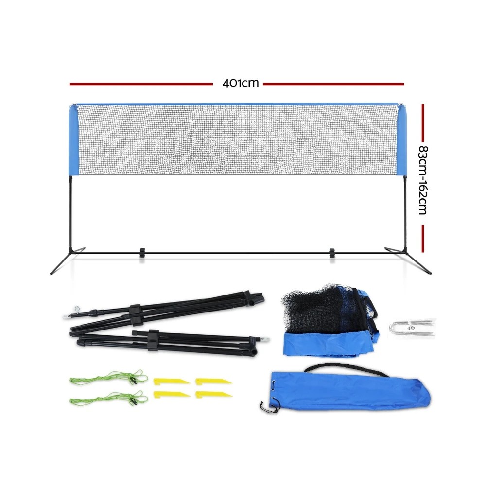 2 Everfit 4m Badminton Tennis Net Portable Volleyball Kit Adjustable Height - Blue, 2 of 7