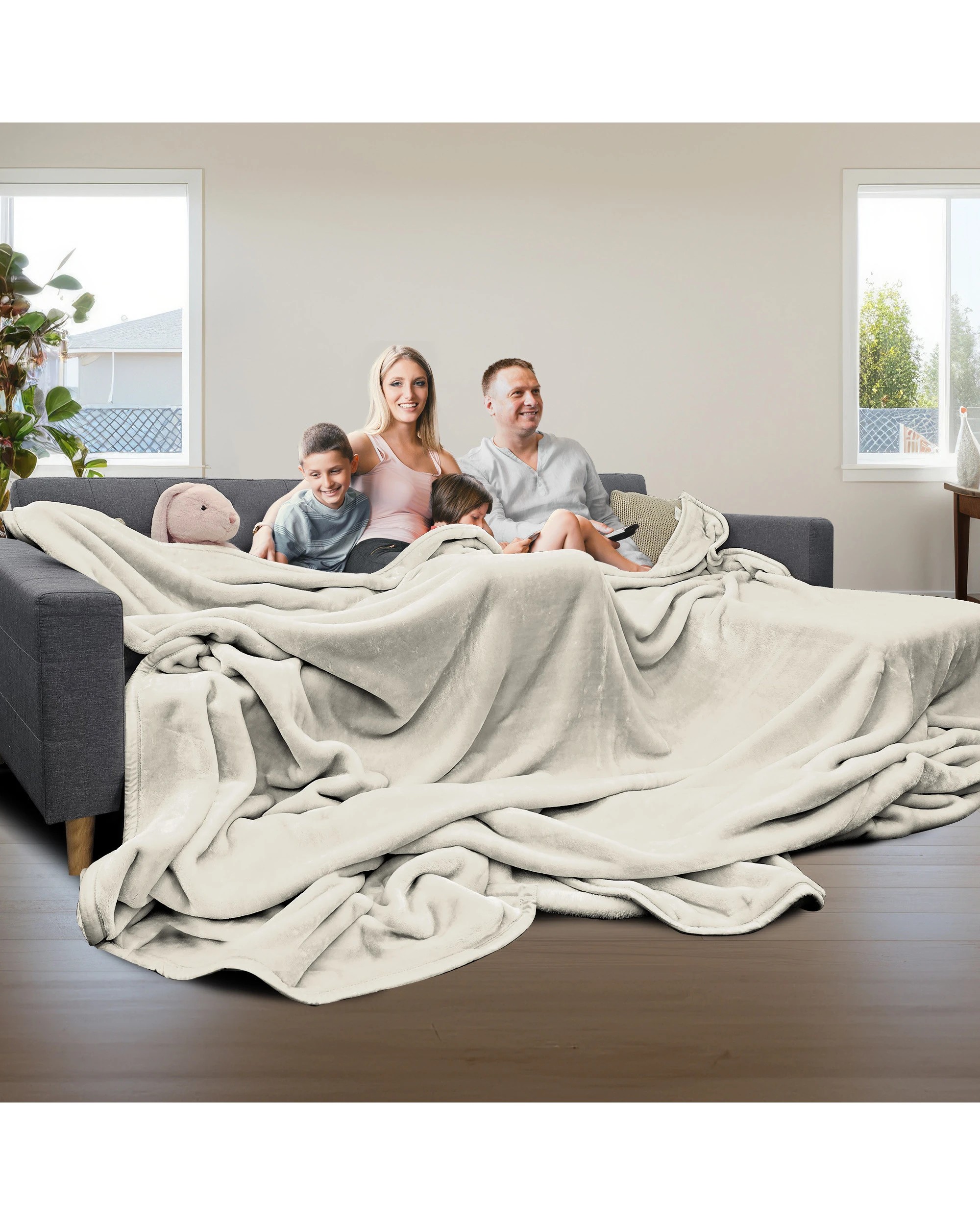 8 Laura Hill 3m X 3m Xl Faux Mink Blanket Double-sided Soft Plush Bed Oversized Throw Rug Beige
 - Super King Bed, 8 of 8