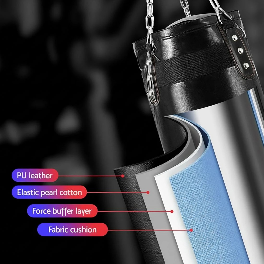 4 Everfit Hanging Boxing Punching Bag Home Gym Training - Black, 4 of 4