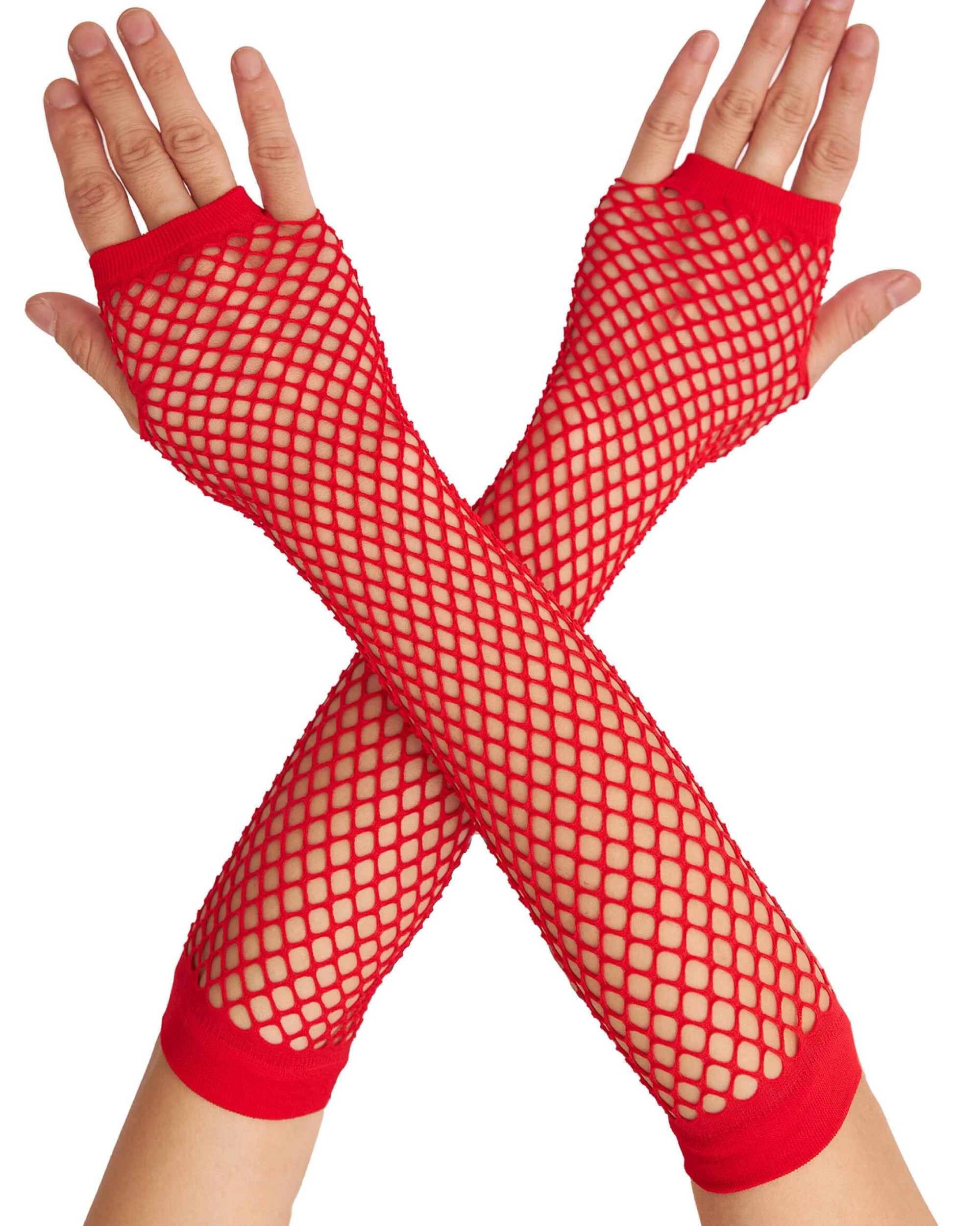 1 BR Costumes Fingerless Fishnet Gloves for Costume Parties 12 Pack, 1 of 2