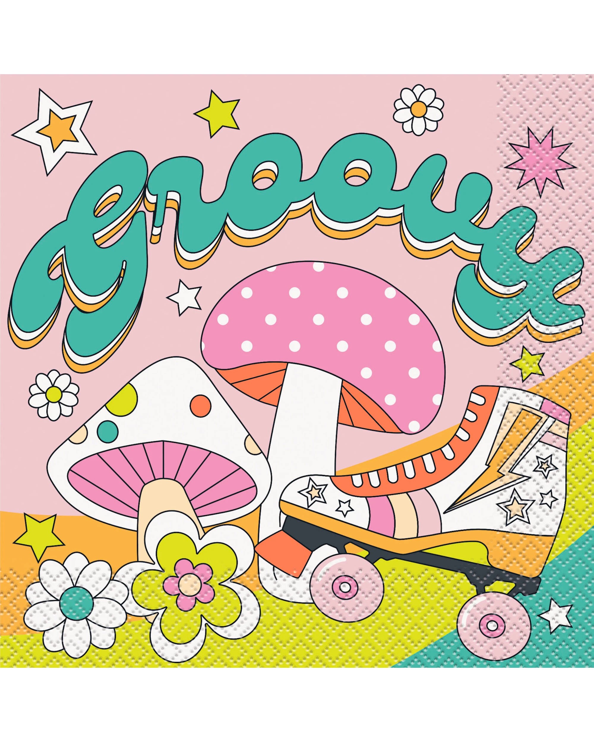 1 Unique Flower Power Large Paper Napkins Serviettes Pack of 16, 1 of 1