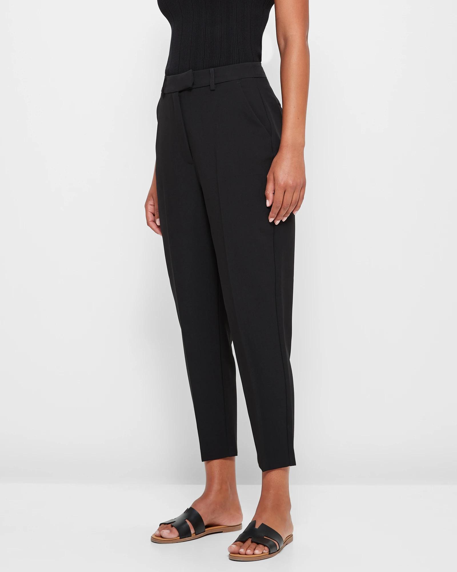 3 High Waist Slim Tapered Ankle Pants - Preview BLACK, 3 of 10