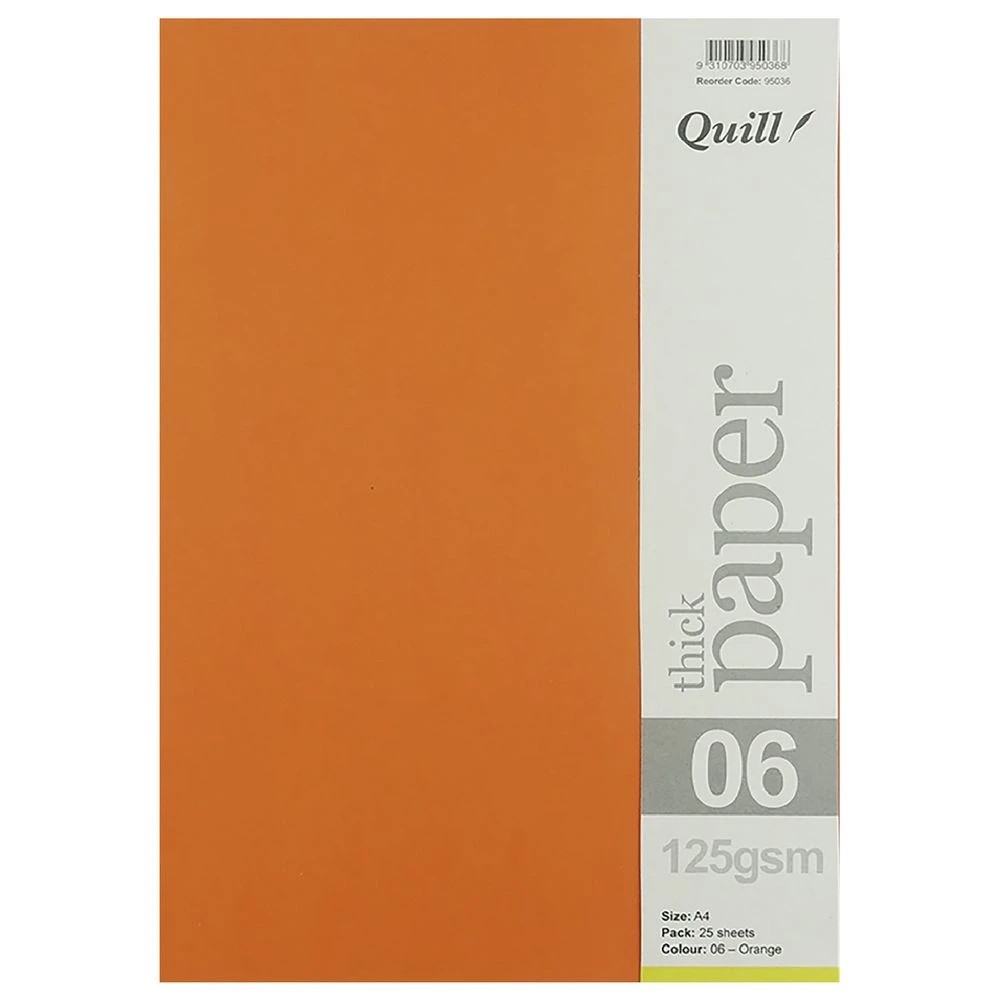 3 Quill A4 125gsm Paper Orange 25 Pack, 3 of 4
