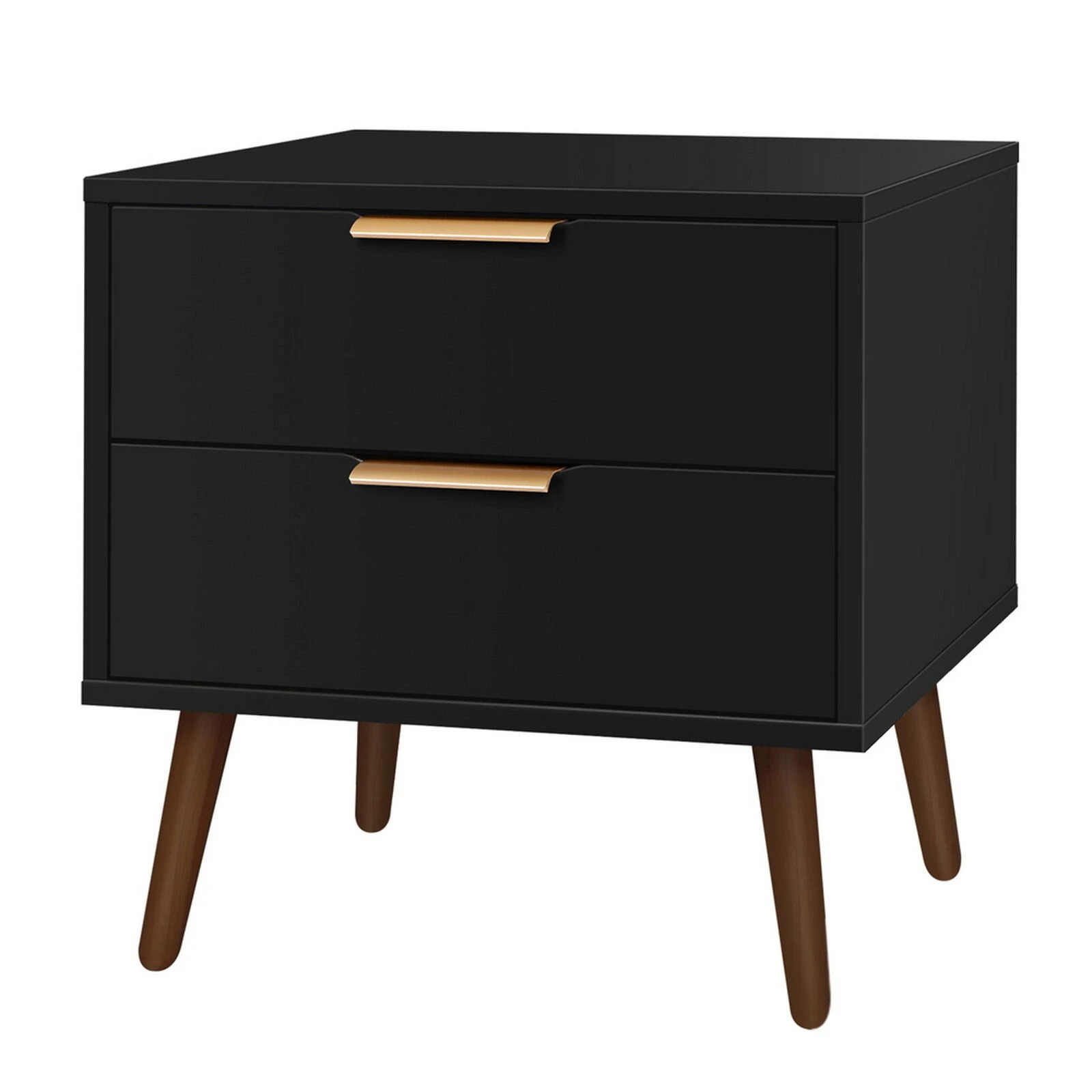 1 Alfordson Bedside Table Nightstand Side Storage Cabinet Scandinavian - Black, 1 of 8