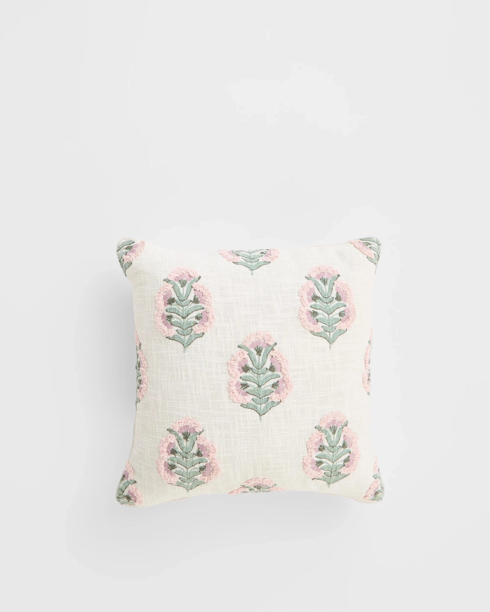 1 Target Gia Embroidered Cushion - White, 1 of 2