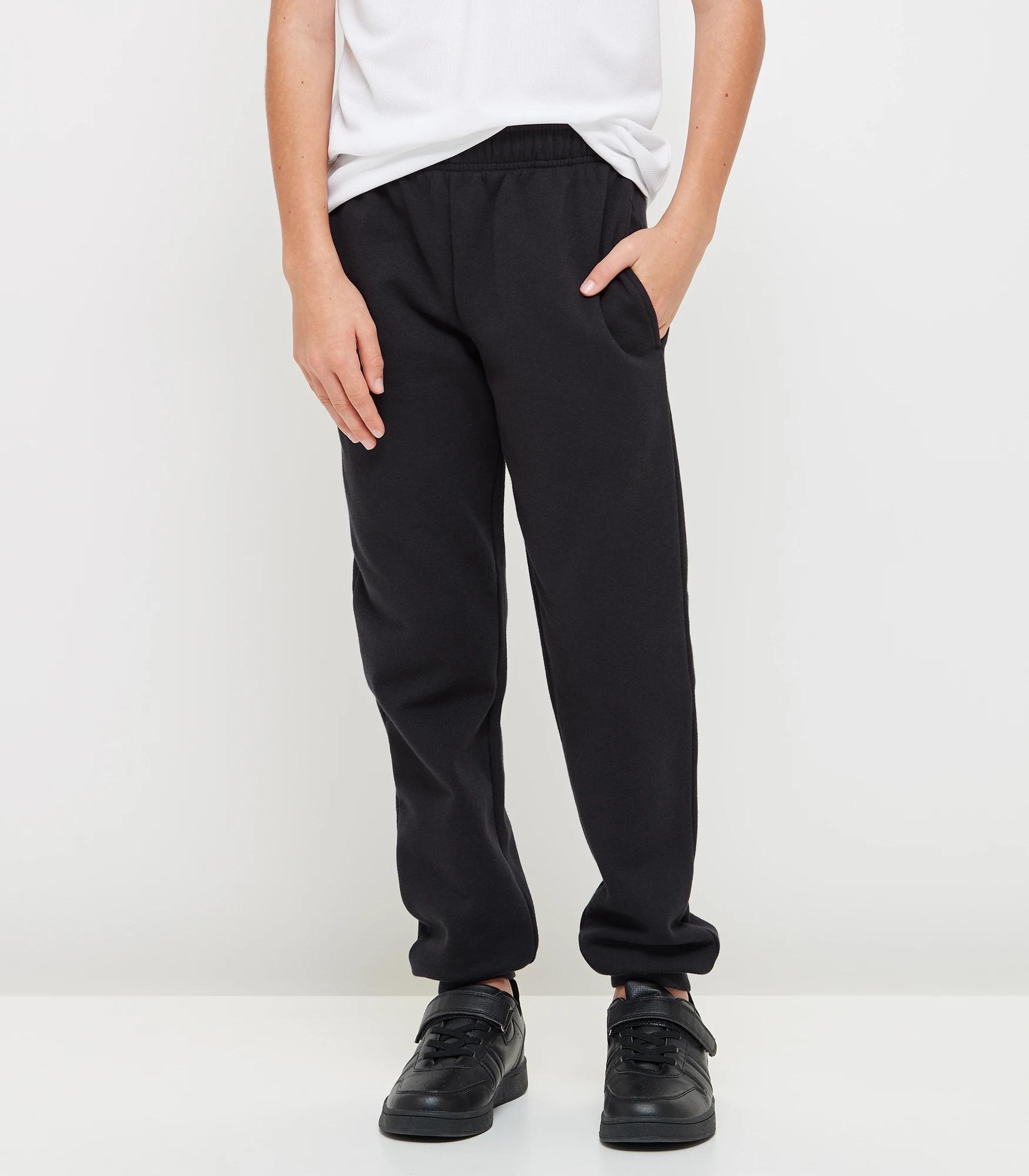 1 Target Fleece School Cuffed Trackpants BLACK, 1 of 5