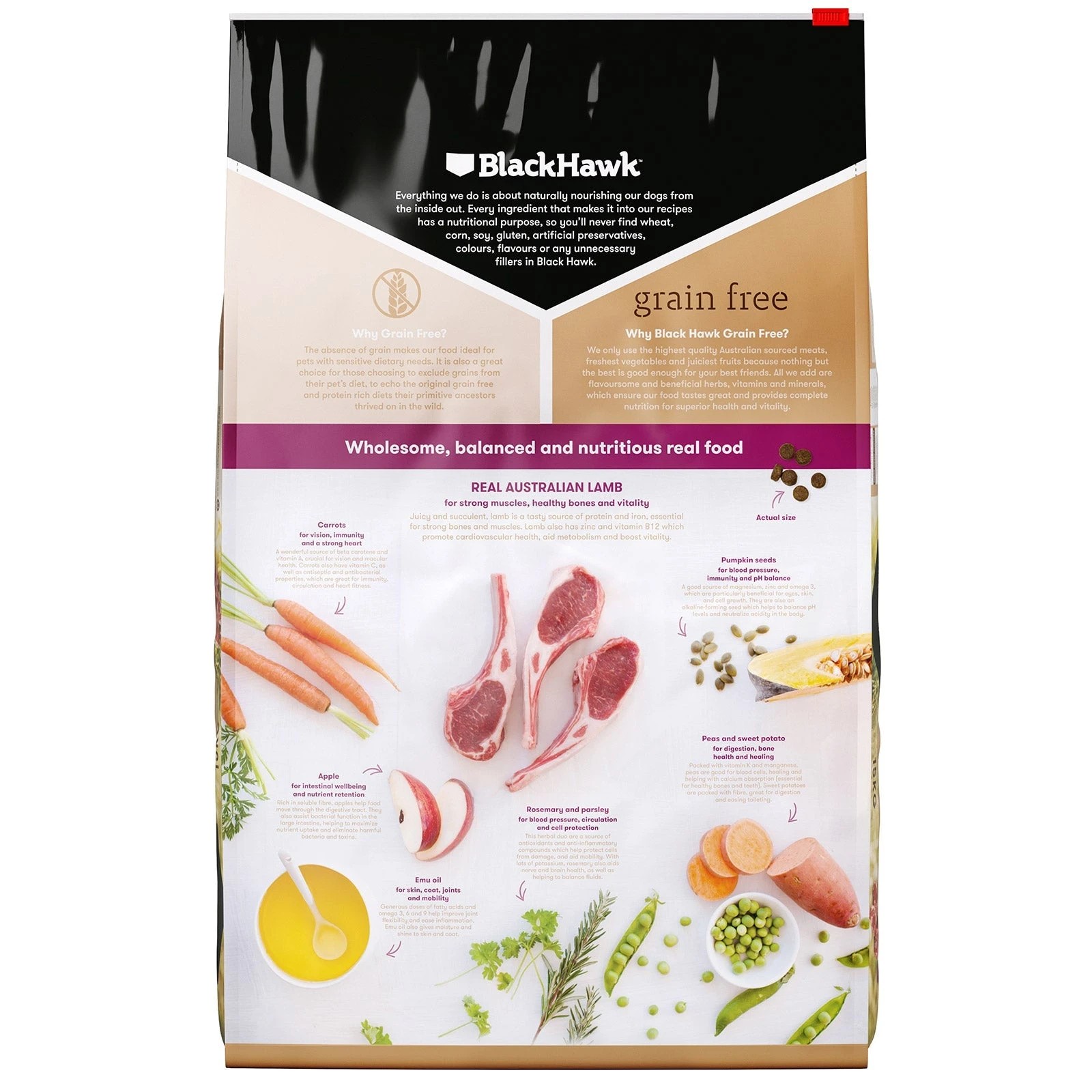 2 Black Hawk Adult All Breeds Grain Free Dog Food Lamb 15kg, 2 of 2