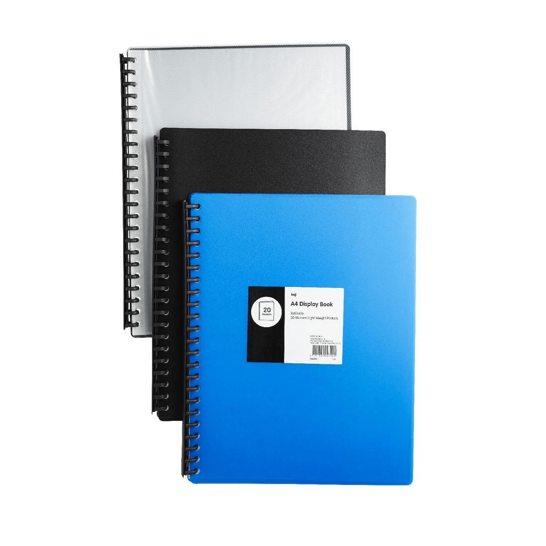 5 Keji Display Book A4 20 Pocket Refillable Light Weight Blue, 5 of 5