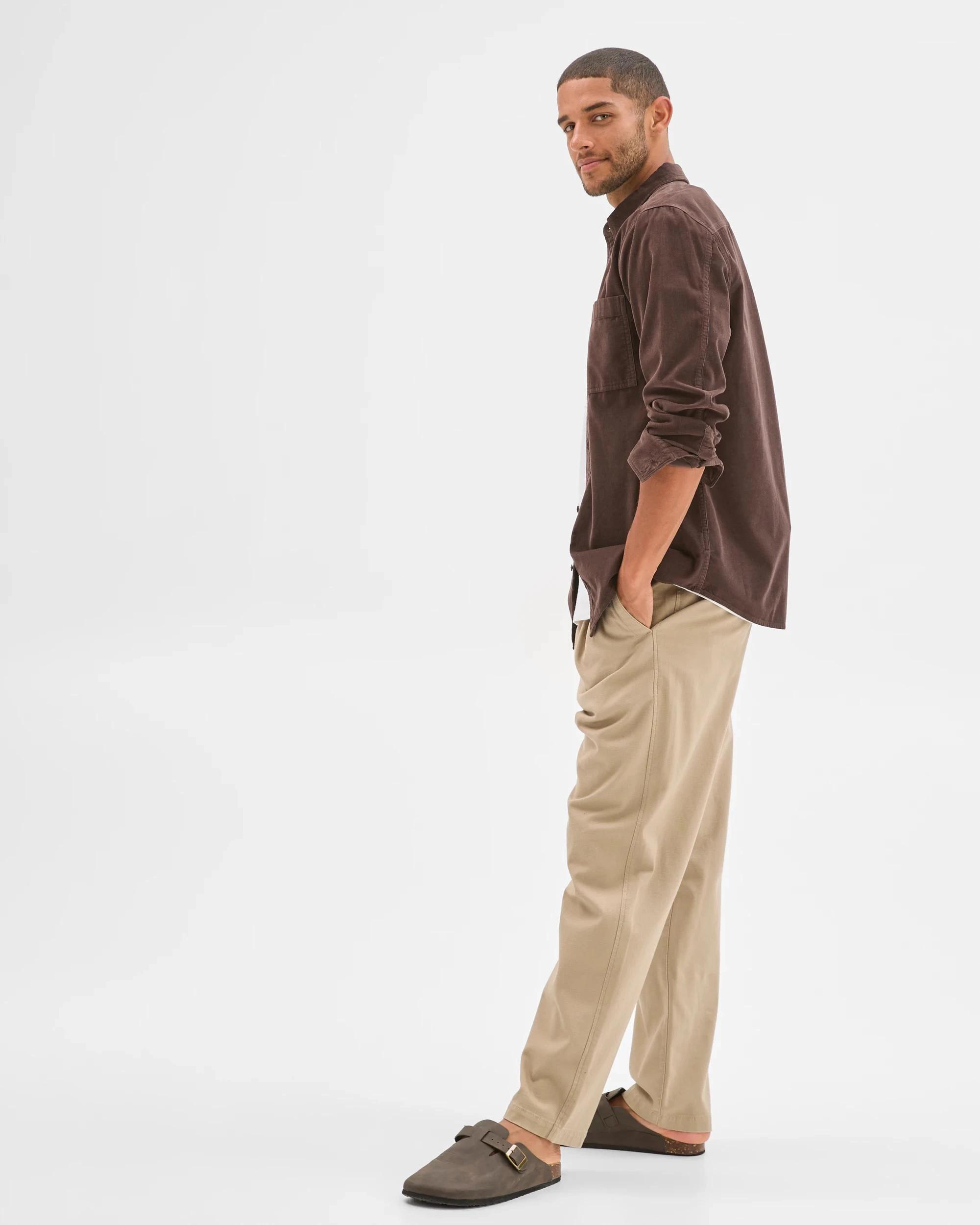 3 Target Man Australian Cotton Corduroy Shirt CHOCOLATE, 3 of 6