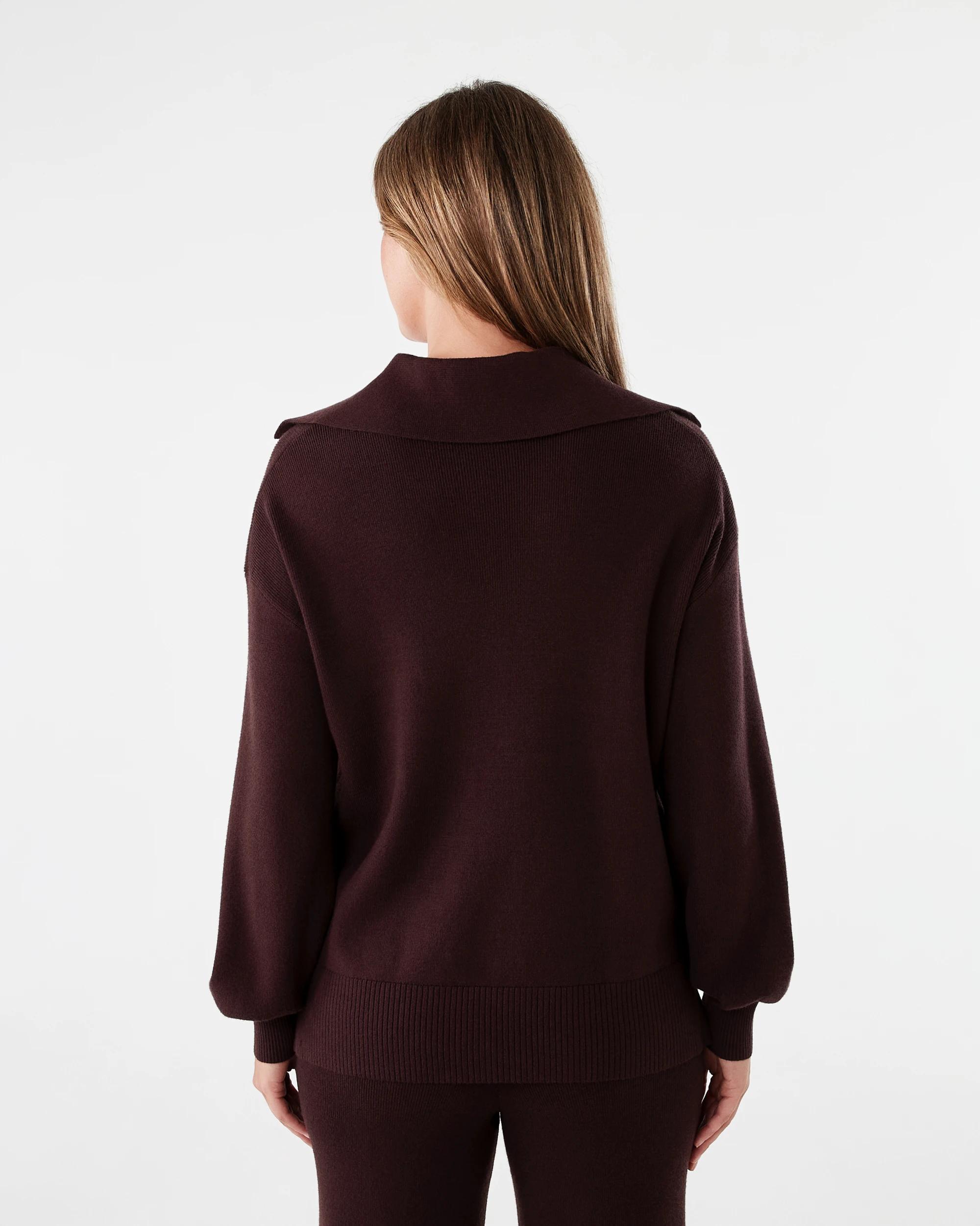 3 Compact Polo Jumper Choc Plum, 3 of 8