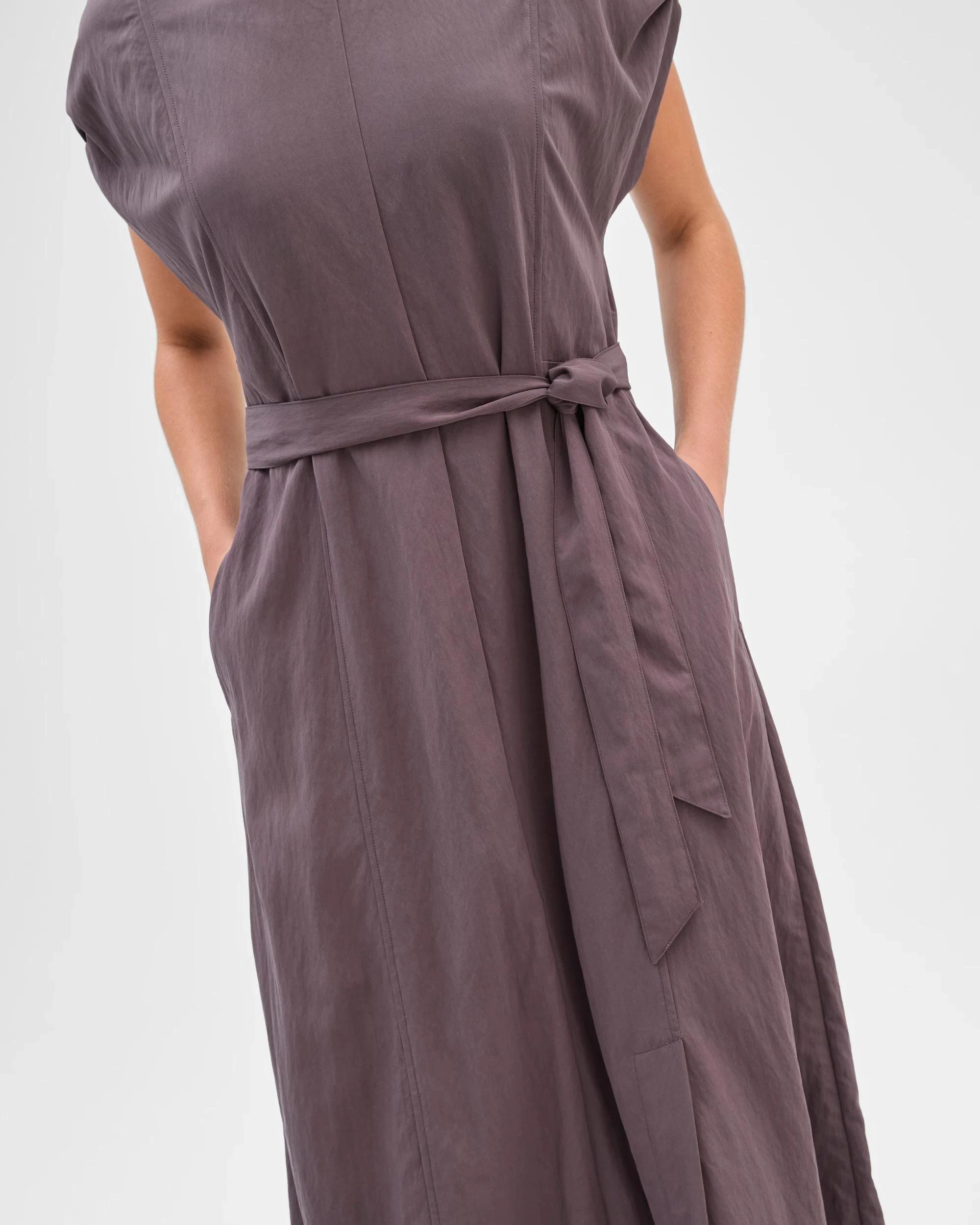 3 Preview Split Detail Midi Dress HICKORY, 3 of 6
