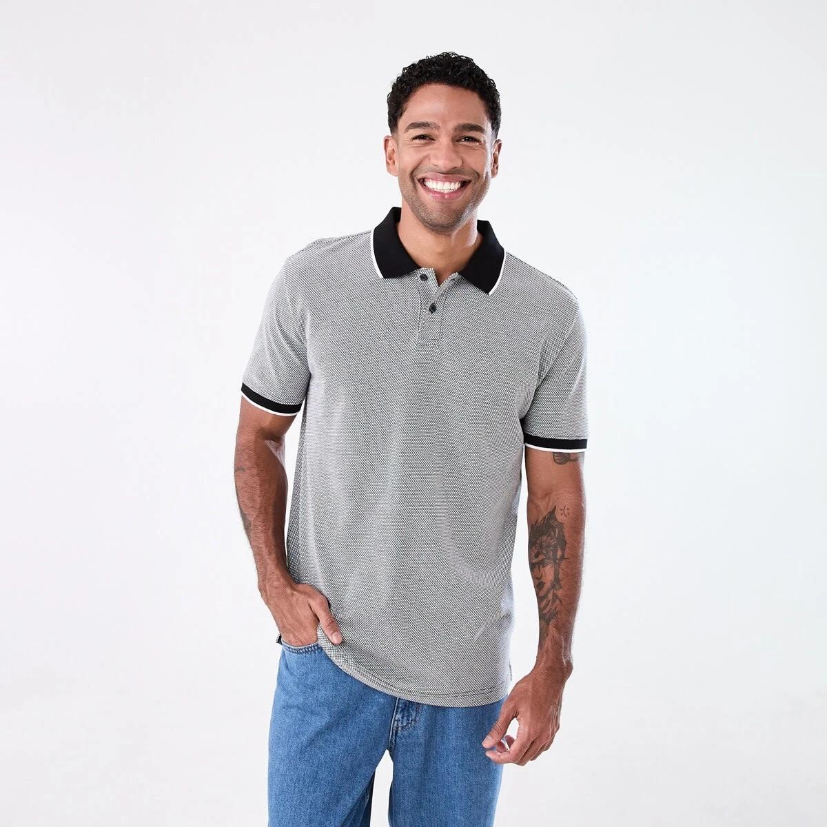 1 Jacquard Polo Shirt JACQUARD BLACK, 1 of 6
