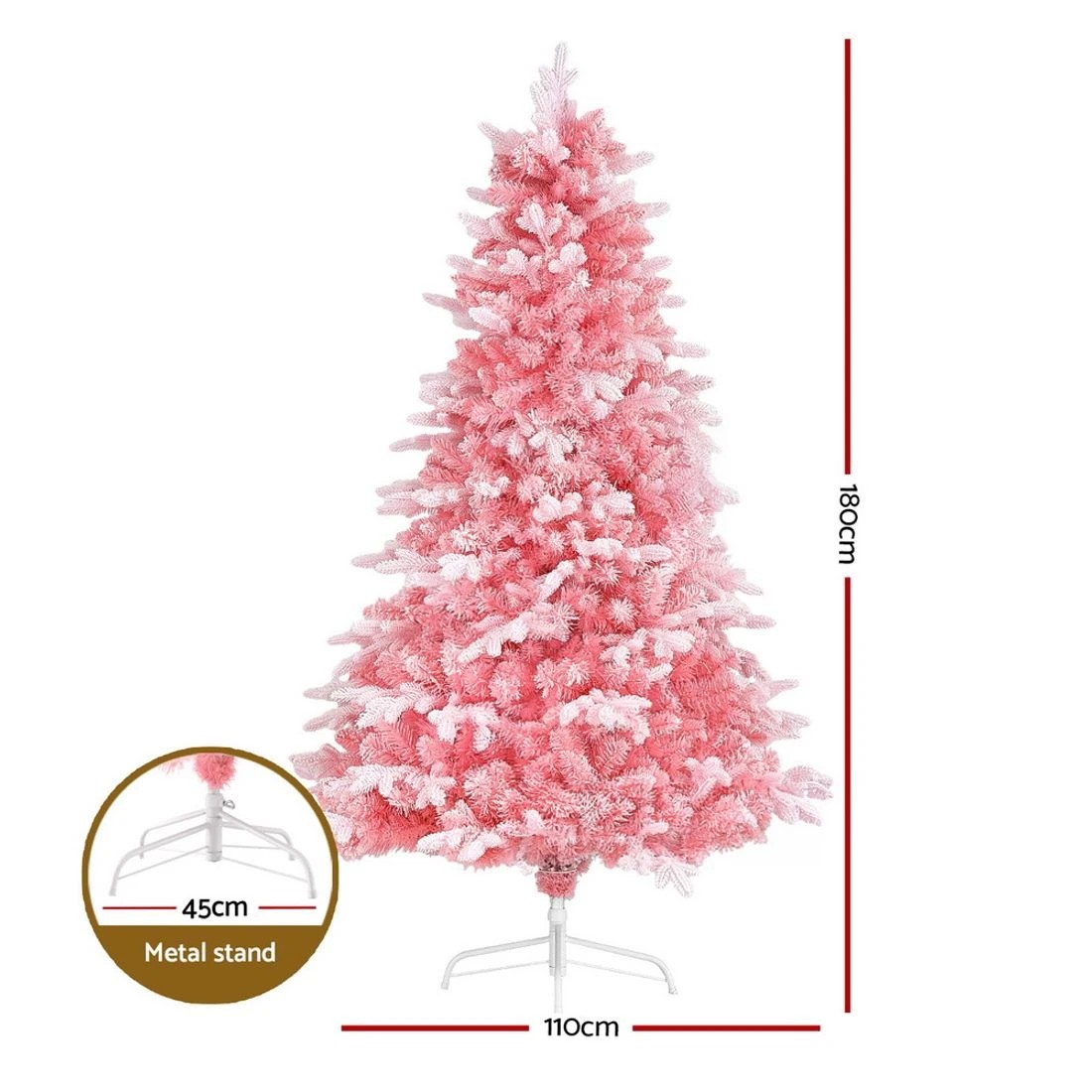 2 Jingle Jollys Christmas Tree 1.8m  Xmas Tree Snowy Party Decor 810 Tips - White, 2 of 7